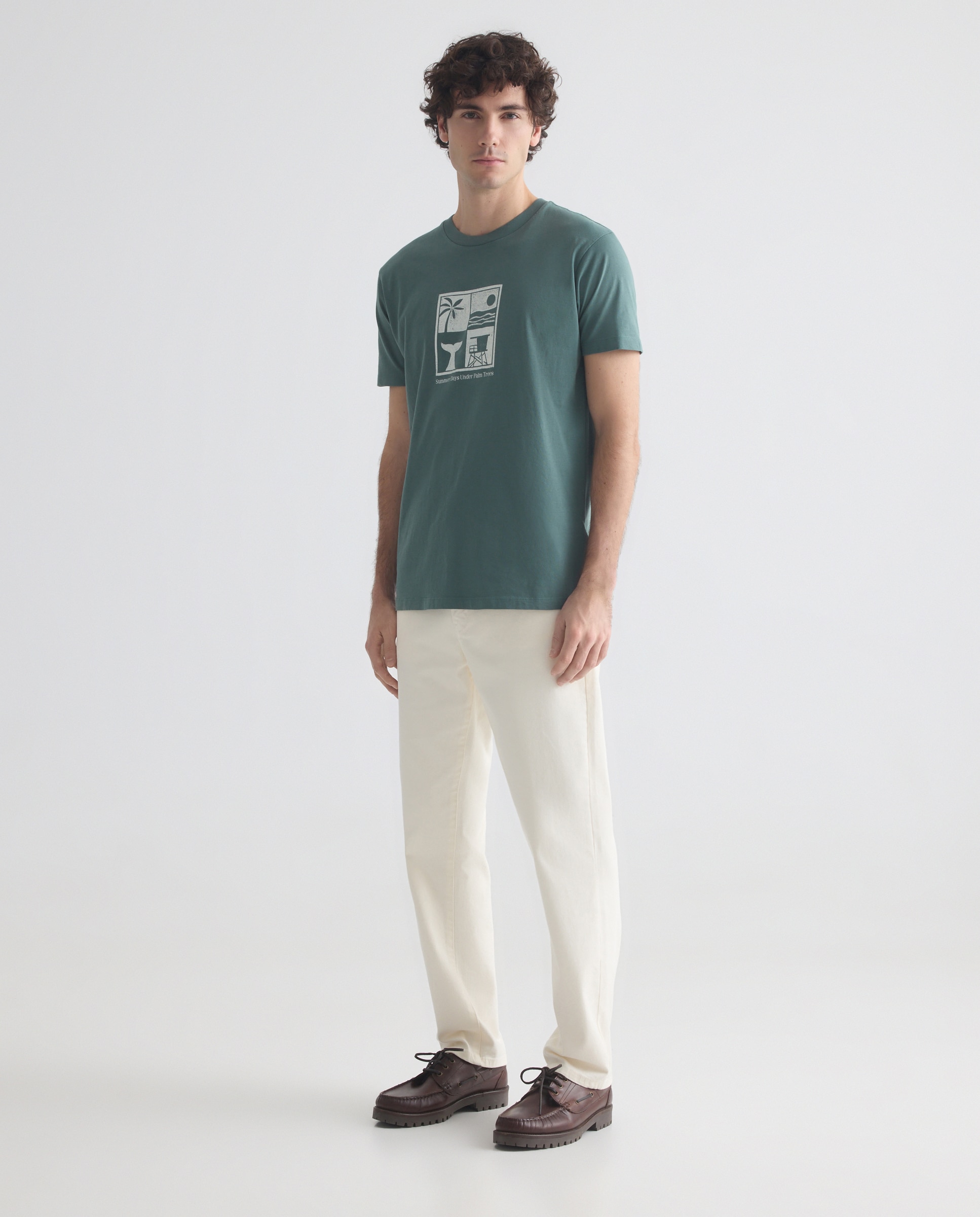 Camiseta de hombre manga corta Summer days under palm trees Verde-2