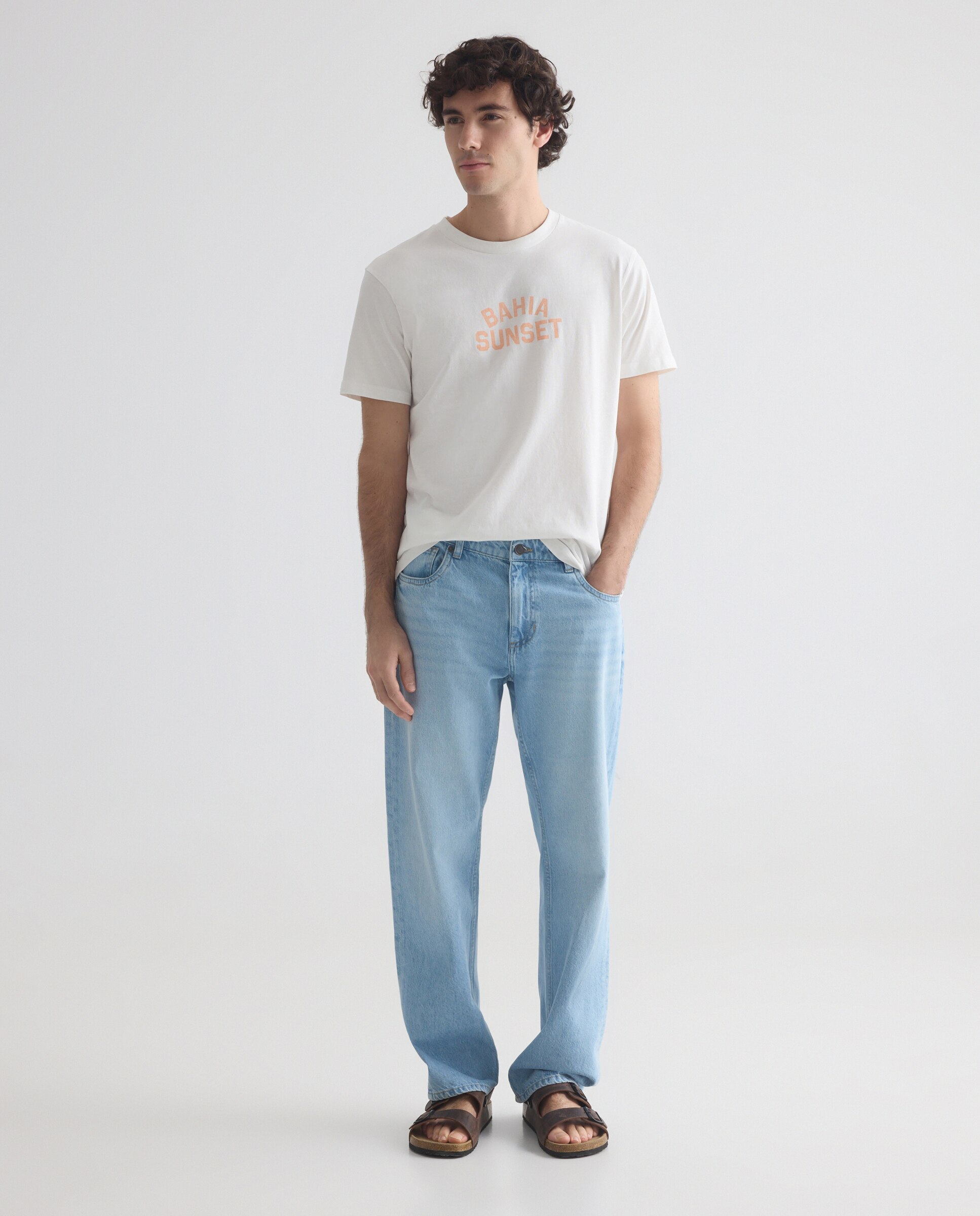 Camiseta de hombre manga corta Bahia sunset Blanco-2