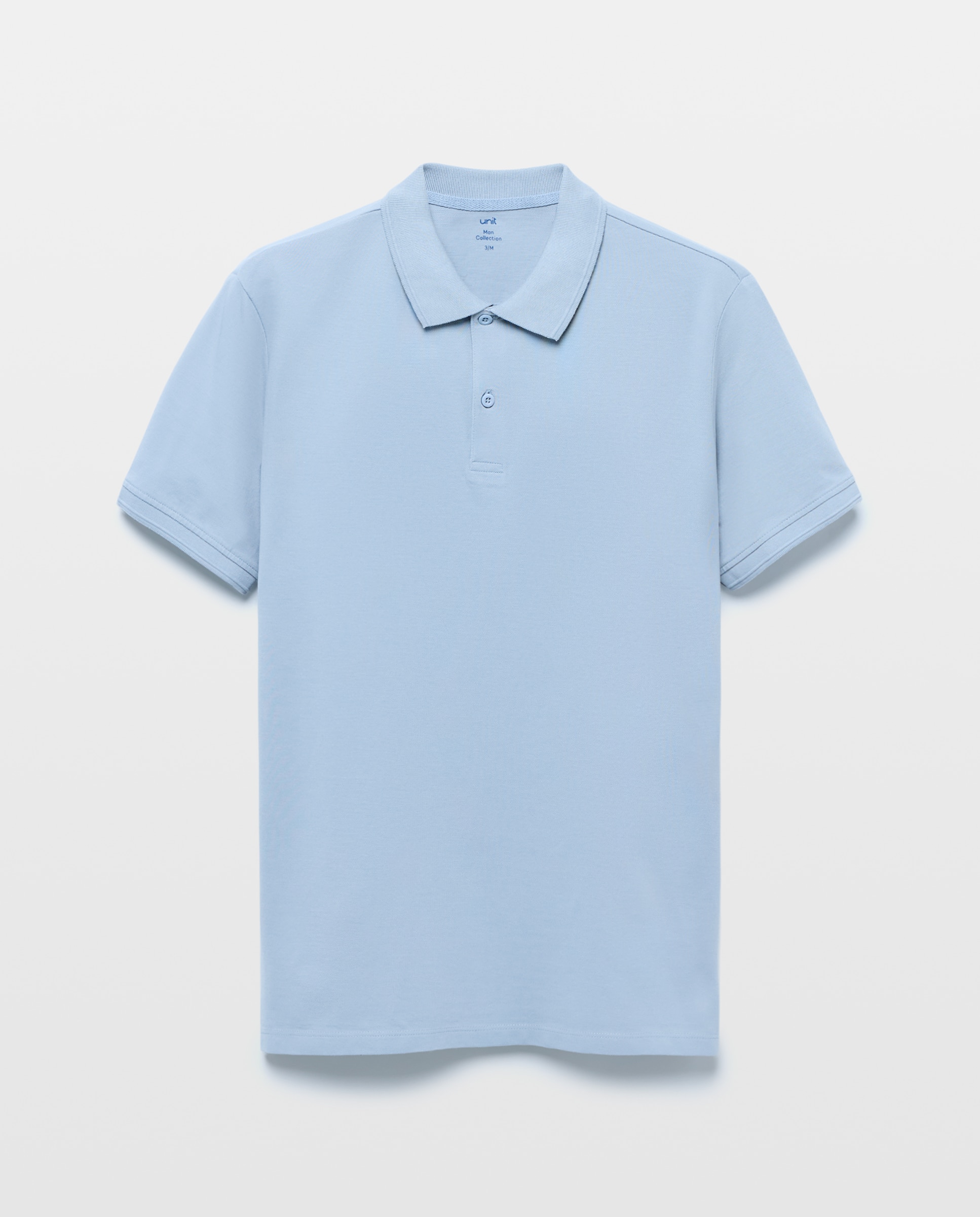 Polo manga corta piqué lavado 410 Azul claro-4