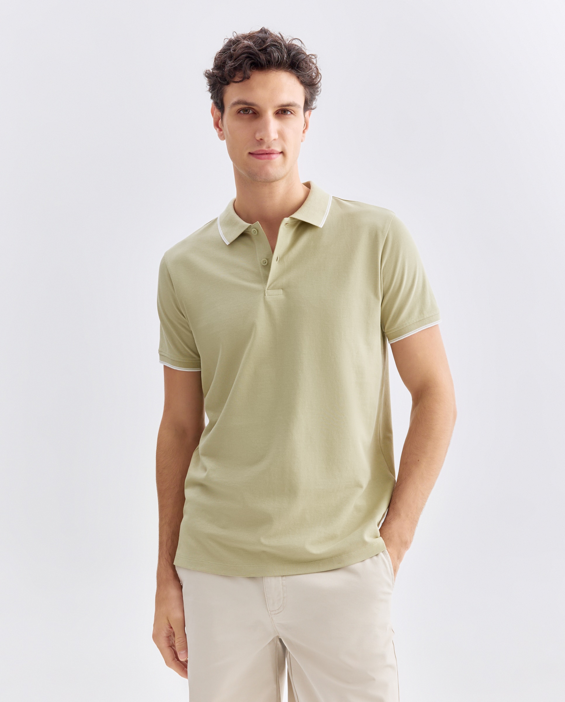 Imagen 0 de Polo de hombre manga corta raya color