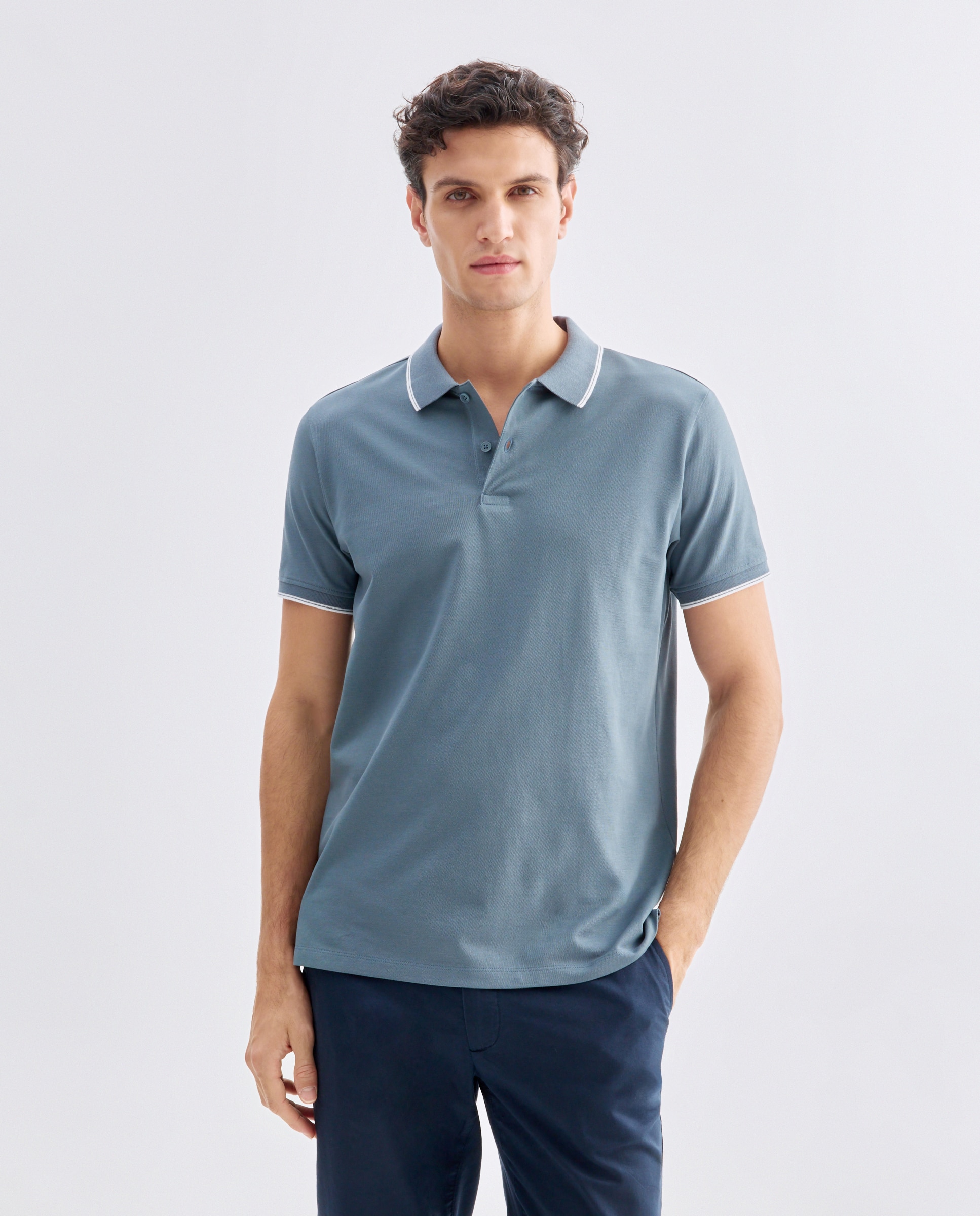 Imagen 0 de Polo de hombre manga corta raya color