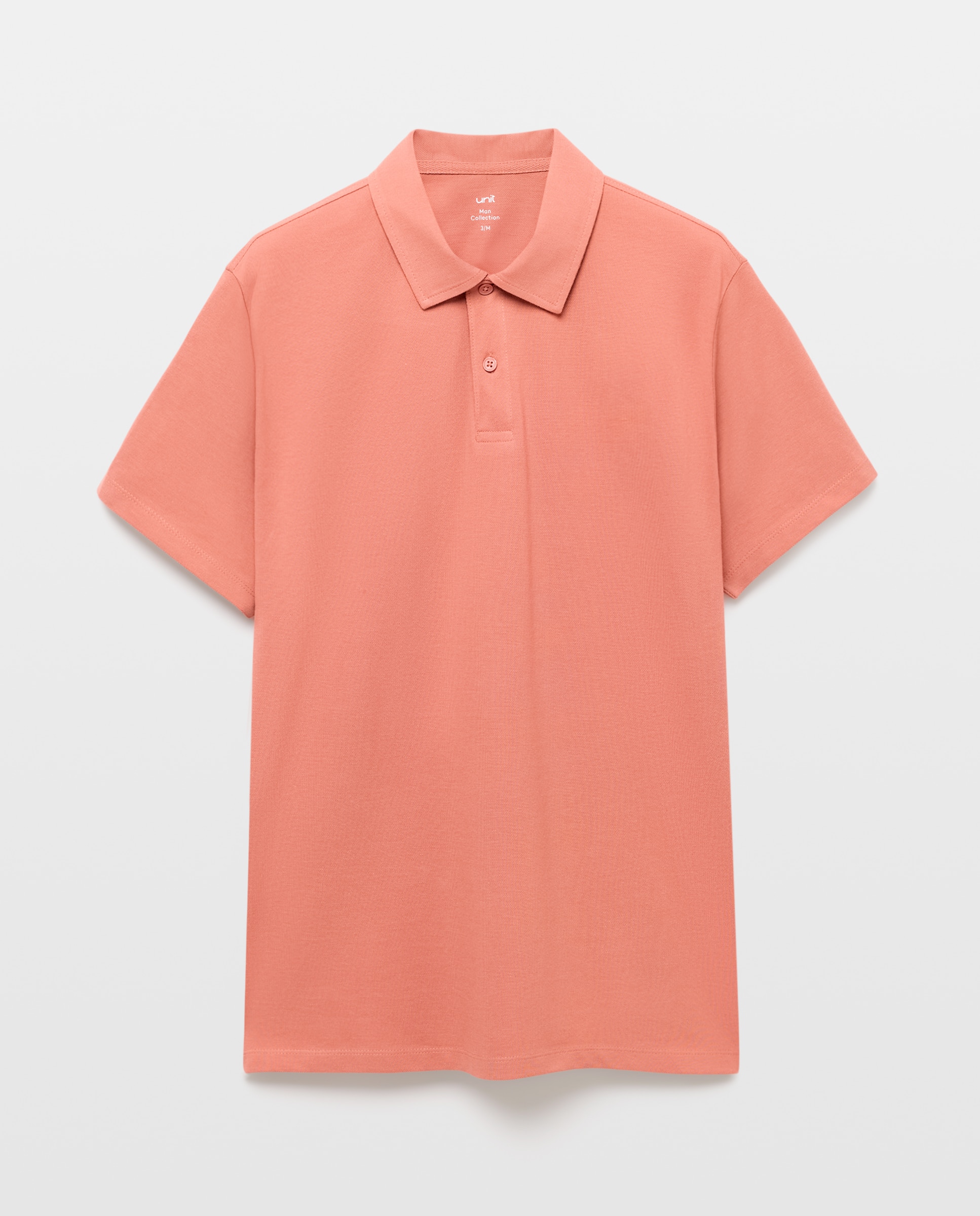 Polo manga corta piqué efecto lavado Rosa claro-4