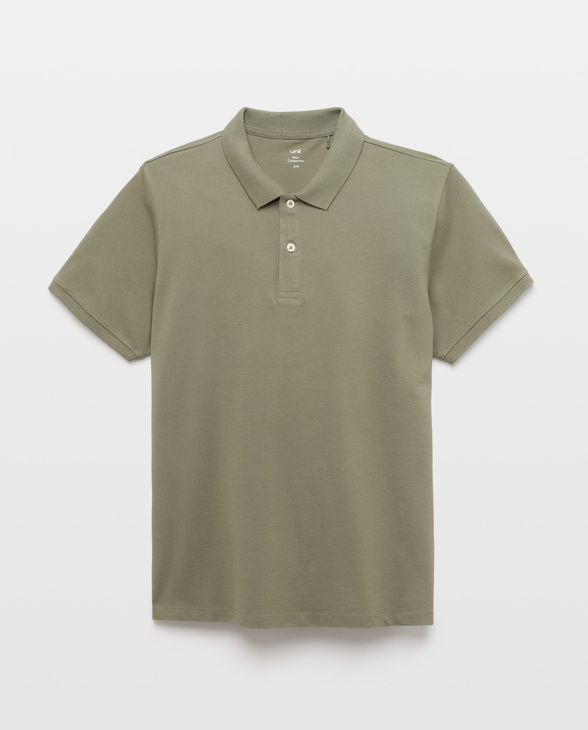 Polo de hombre manga corta pique liso 520 Kaki-5
