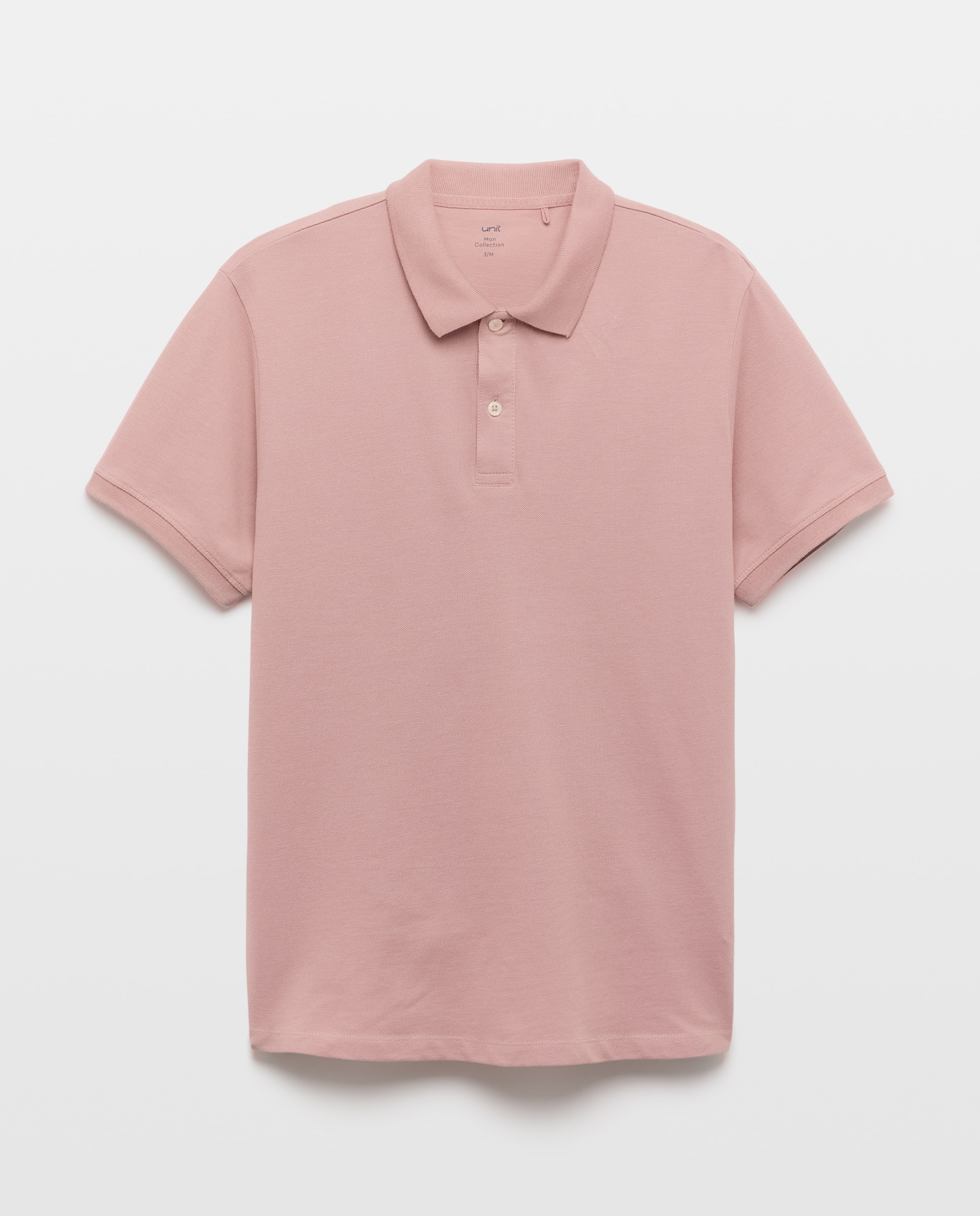 Polo de hombre manga corta pique liso 200 Rosa-4