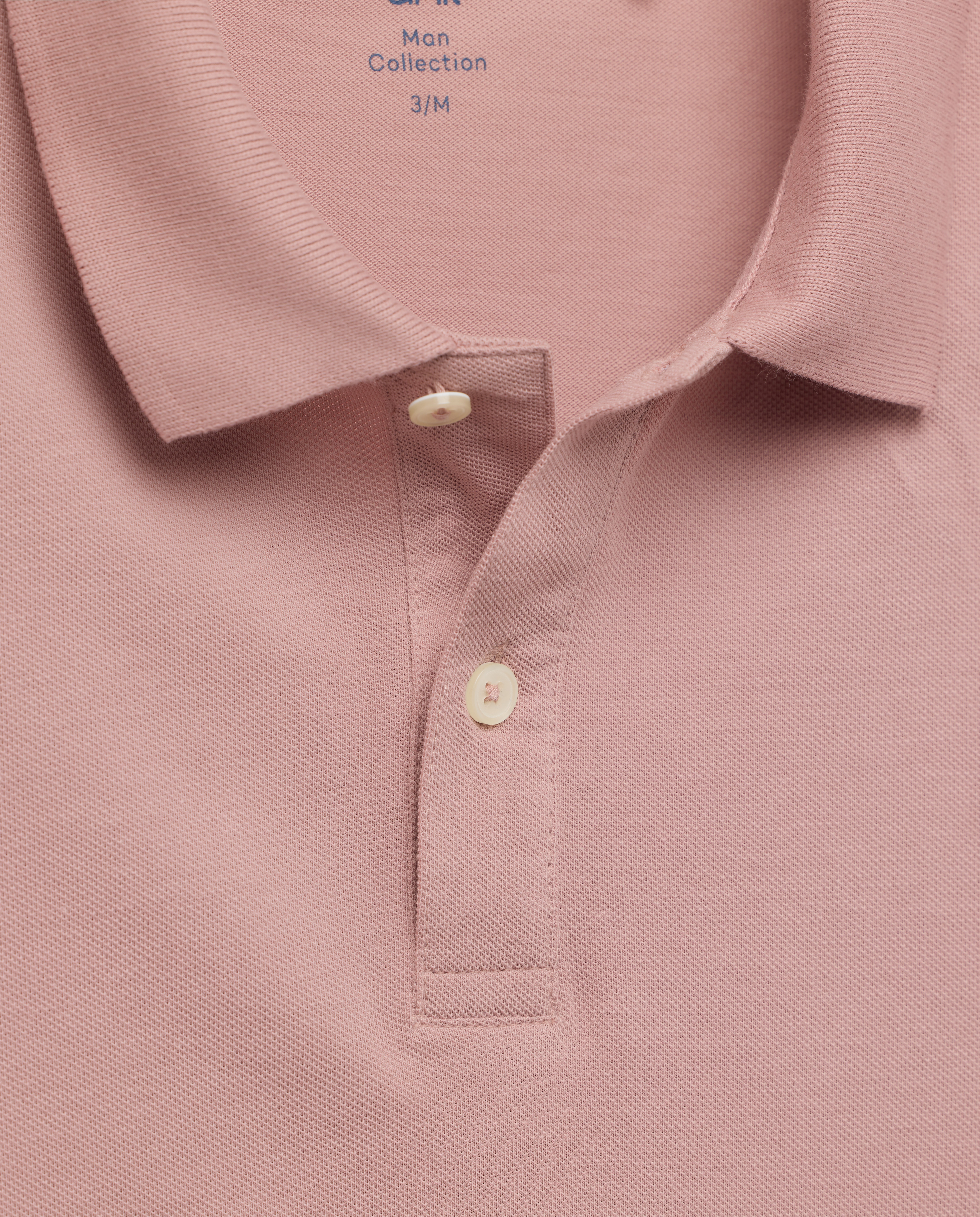 Polo de hombre manga corta pique liso 200 Rosa-5