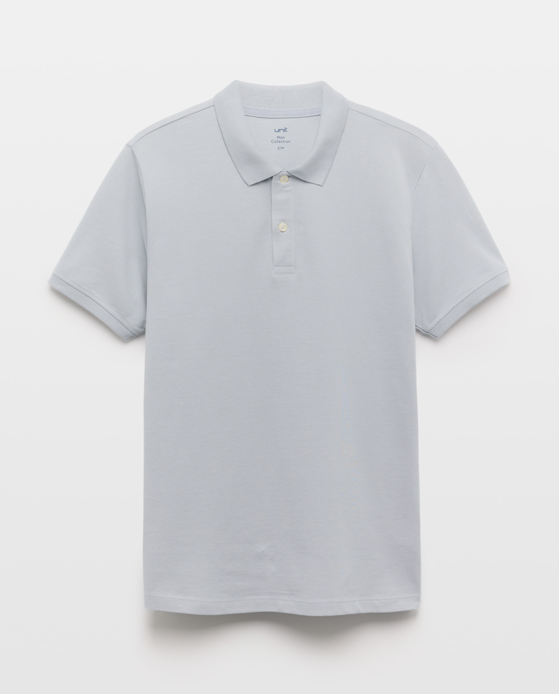 Polo de hombre manga corta pique liso 410 Azul claro-4