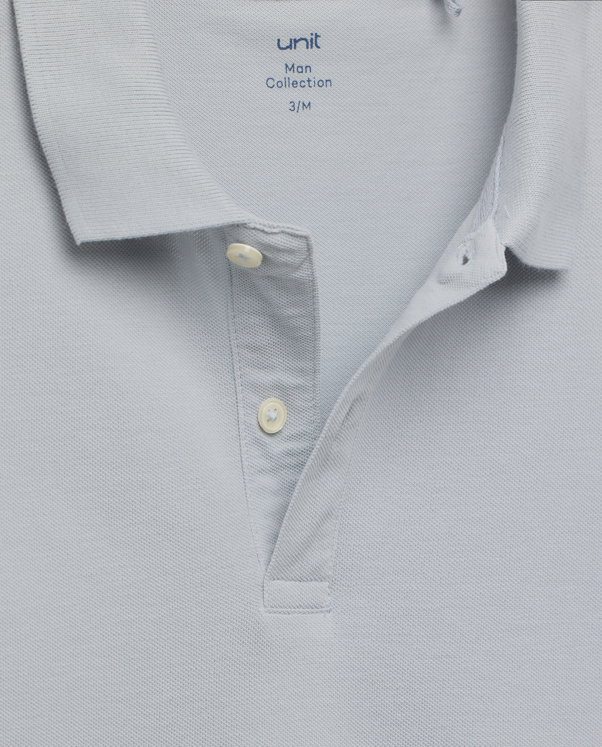 Polo de hombre manga corta pique liso 410 Azul claro-5