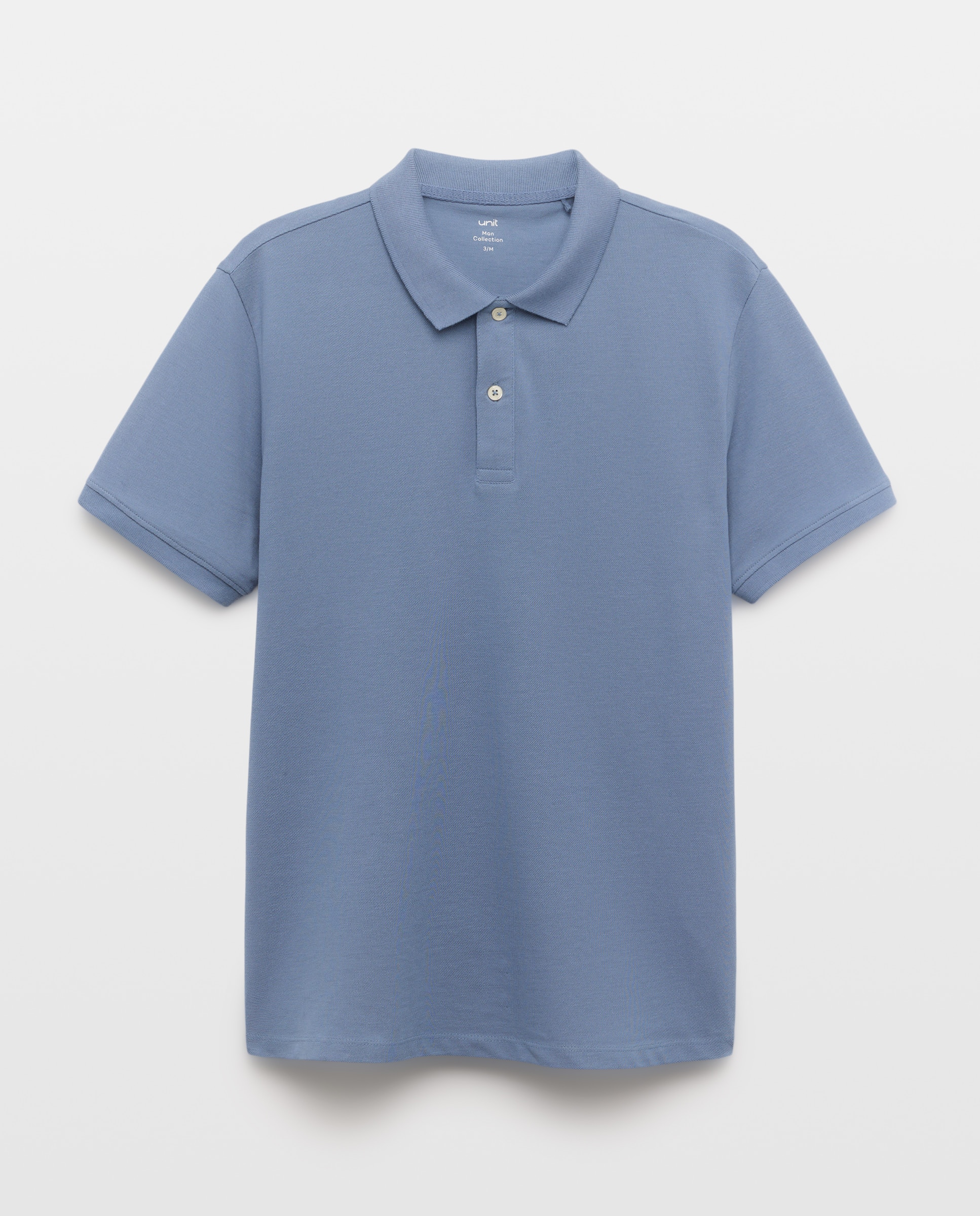 Polo de hombre manga corta pique liso 400 Azul-5