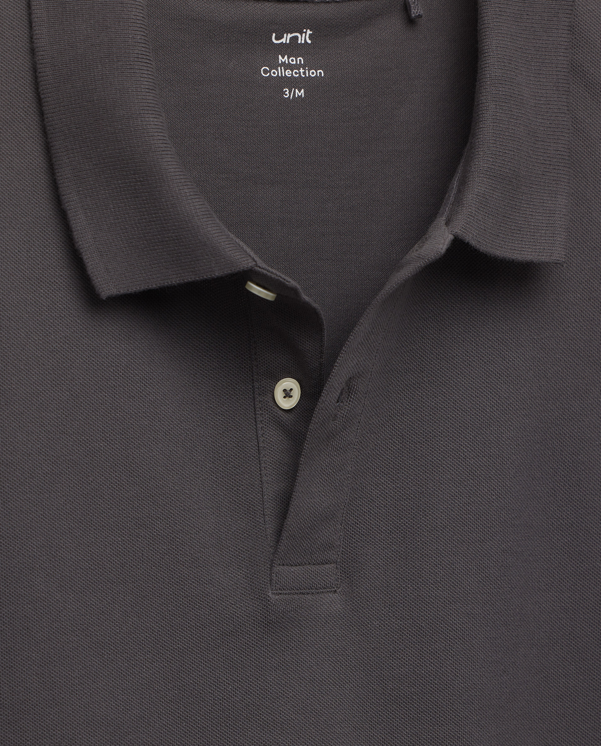 Polo de hombre manga corta pique liso 820 Gris medio-6