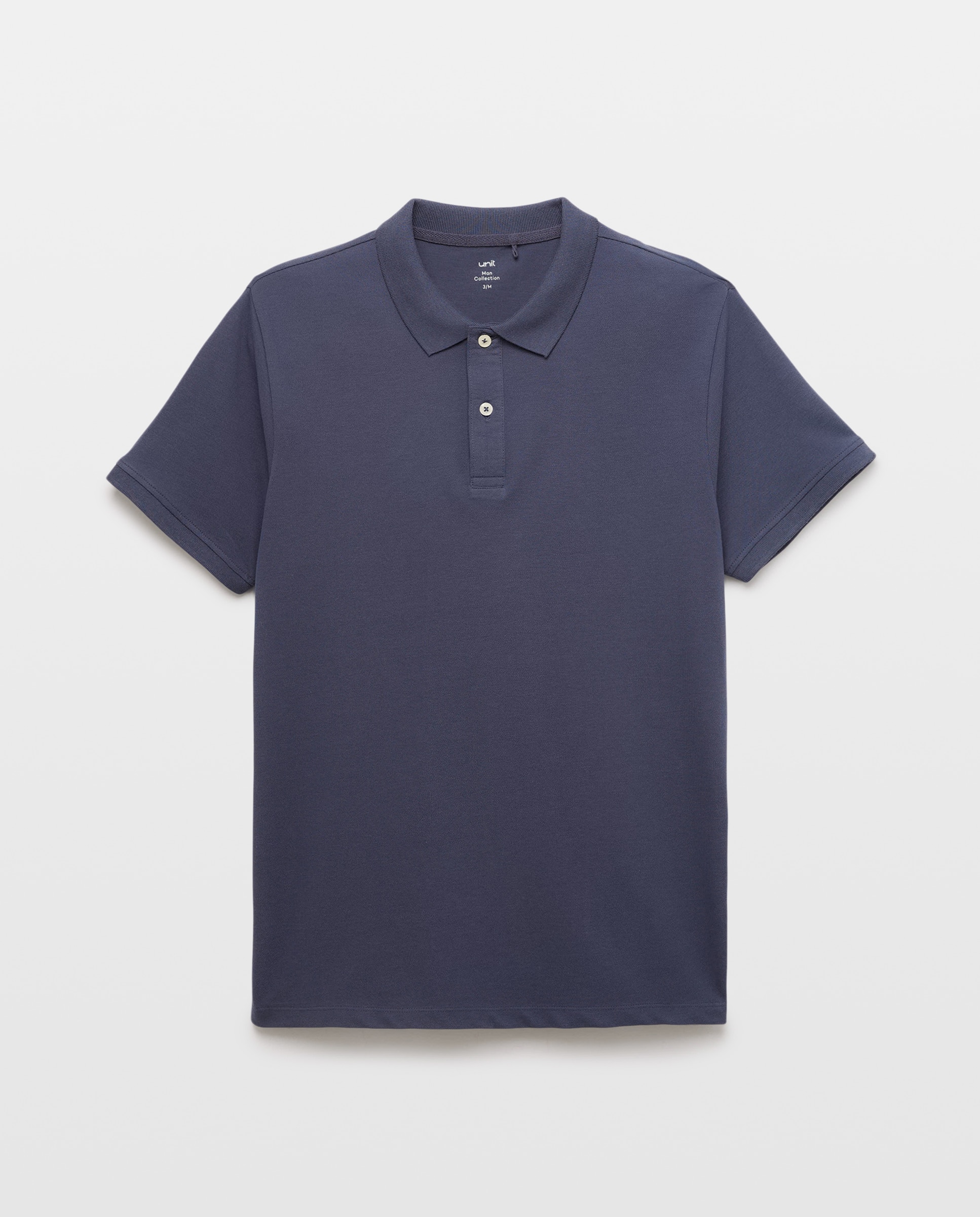 Polo de hombre manga corta pique liso Azul marino-4