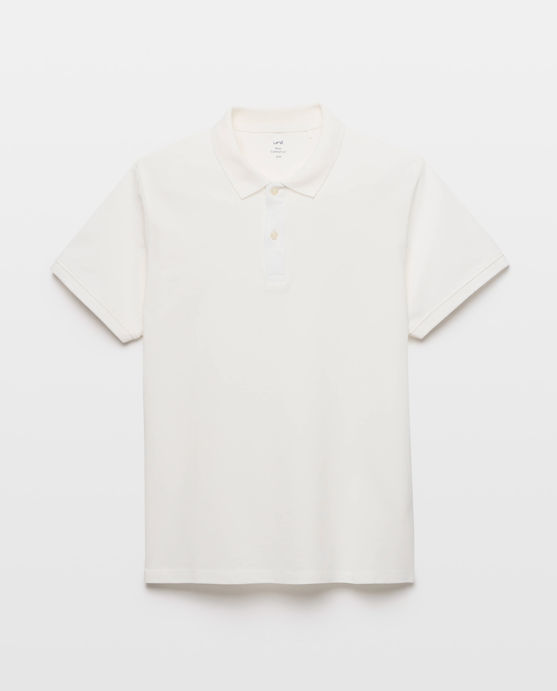 Polo de hombre manga corta pique liso 120 Crudo-4