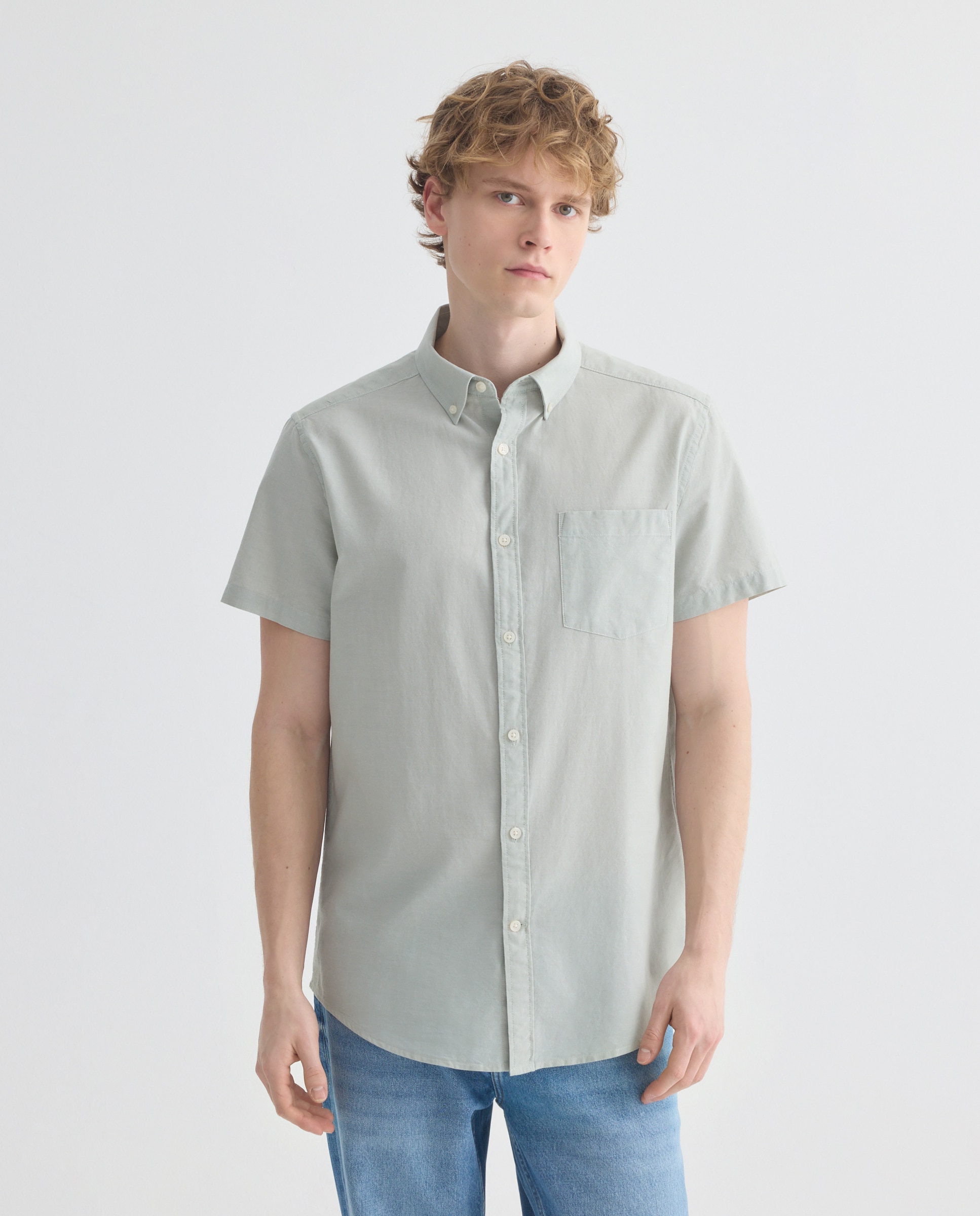 Imagen 0 de Camisa sport manga corta hombre chambray