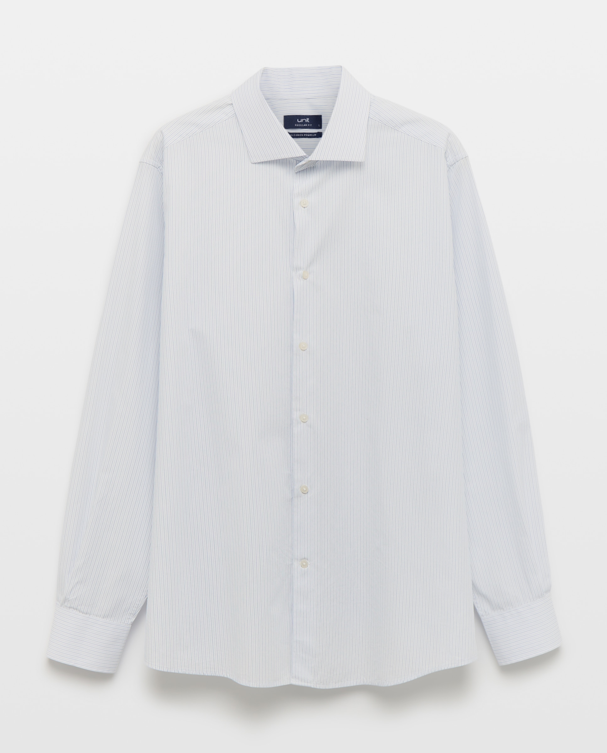 Camisa vestir hombre rayas regular fit 410 Azul claro-4