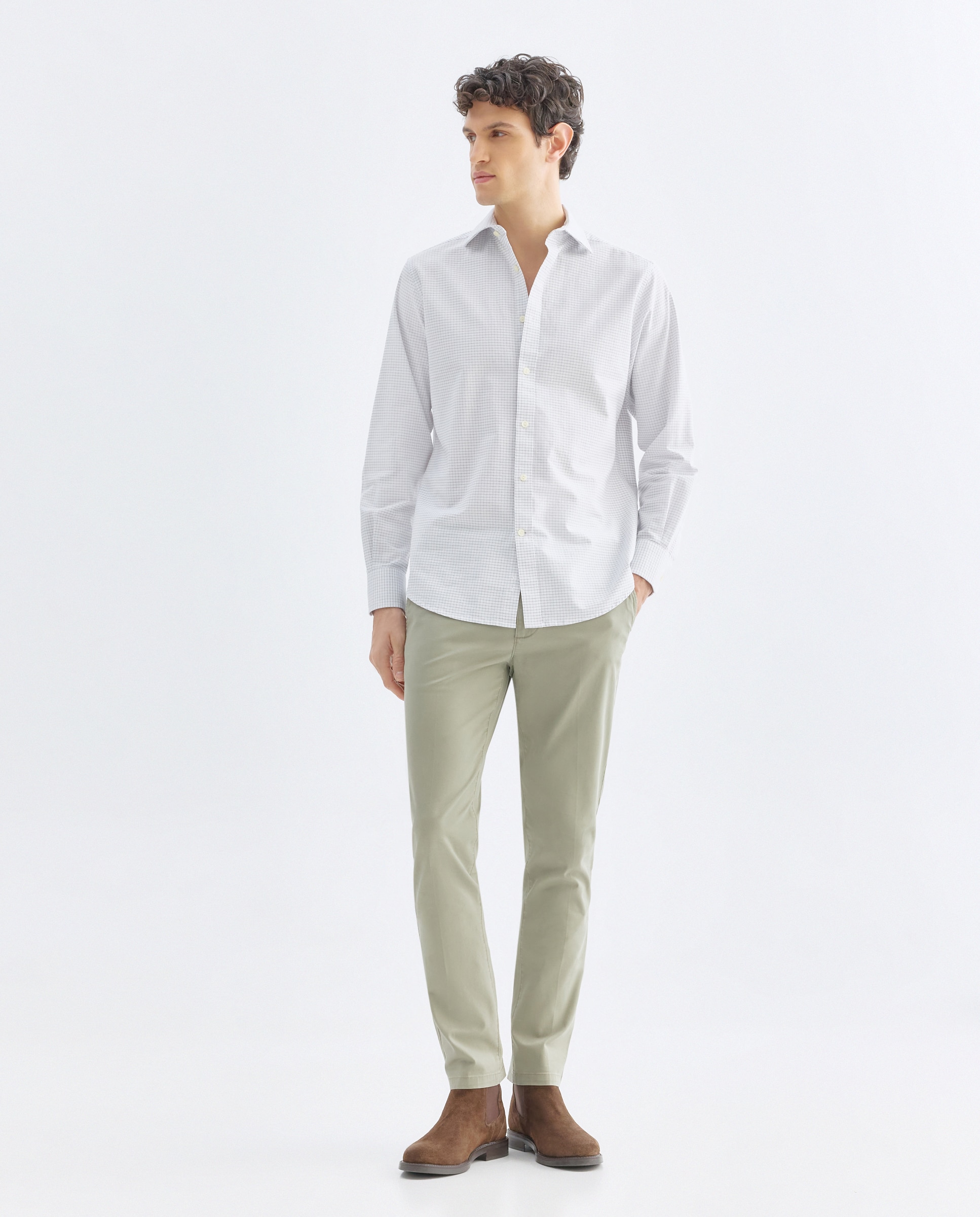 Camisa sport hombre oxford cuadros Azul marino-2