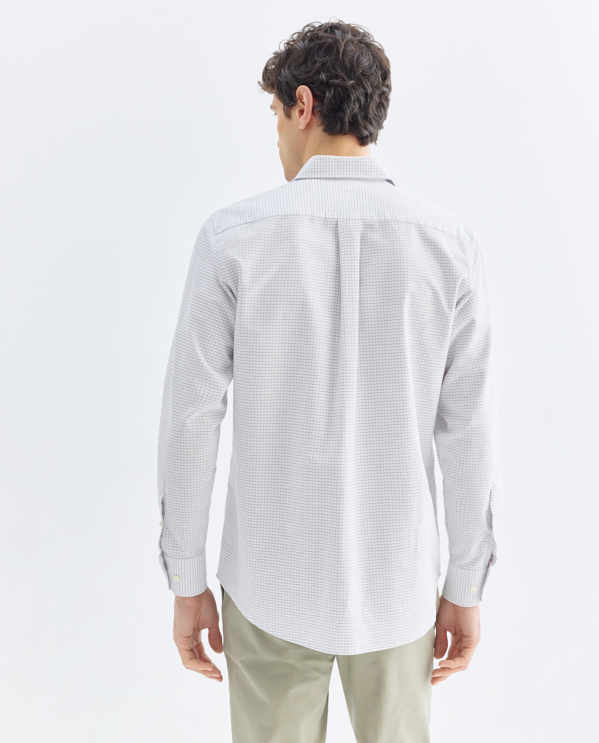 Camisa sport hombre oxford cuadros Azul marino-3