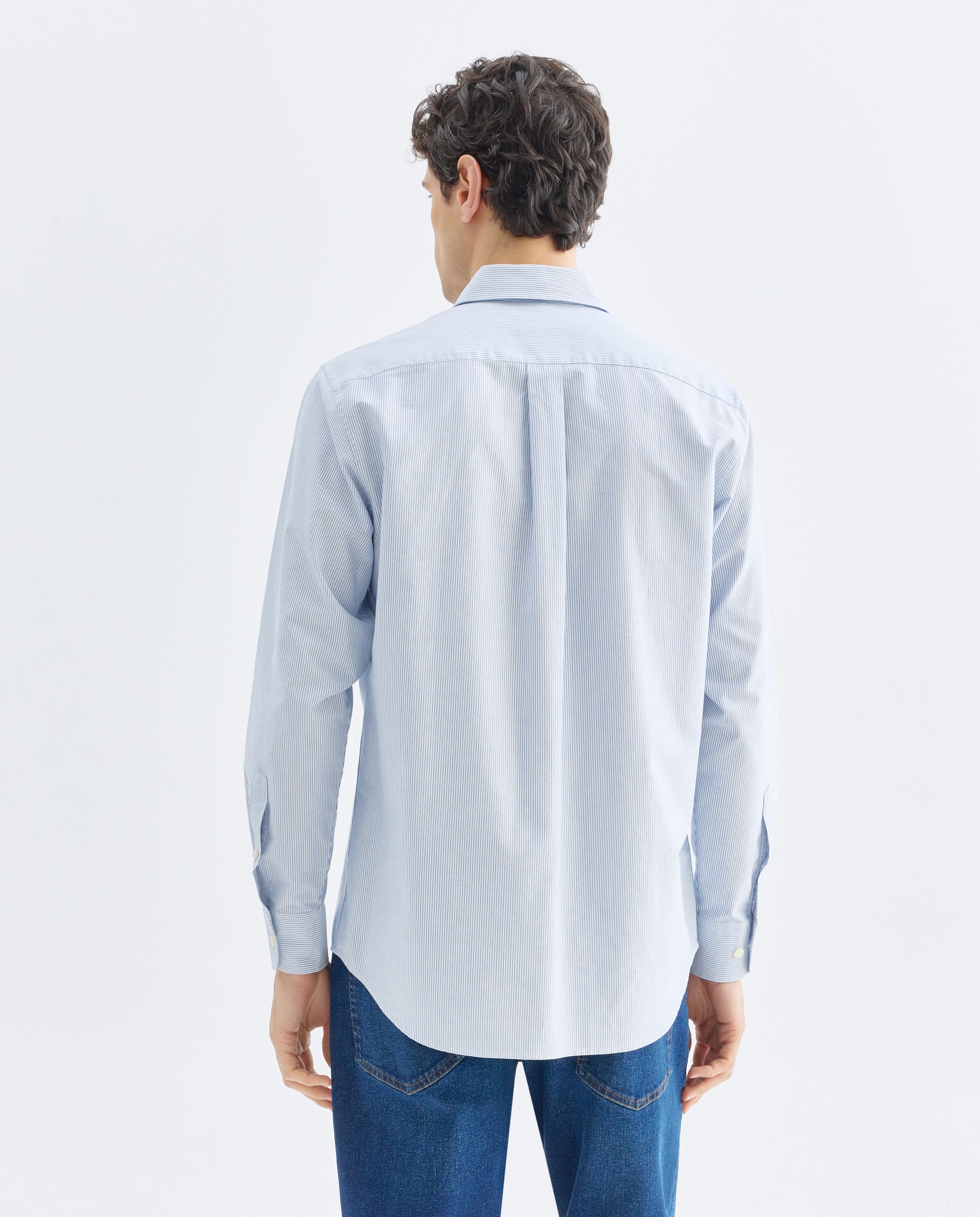 Camisa sport hombre oxford rayas Azul marino-3