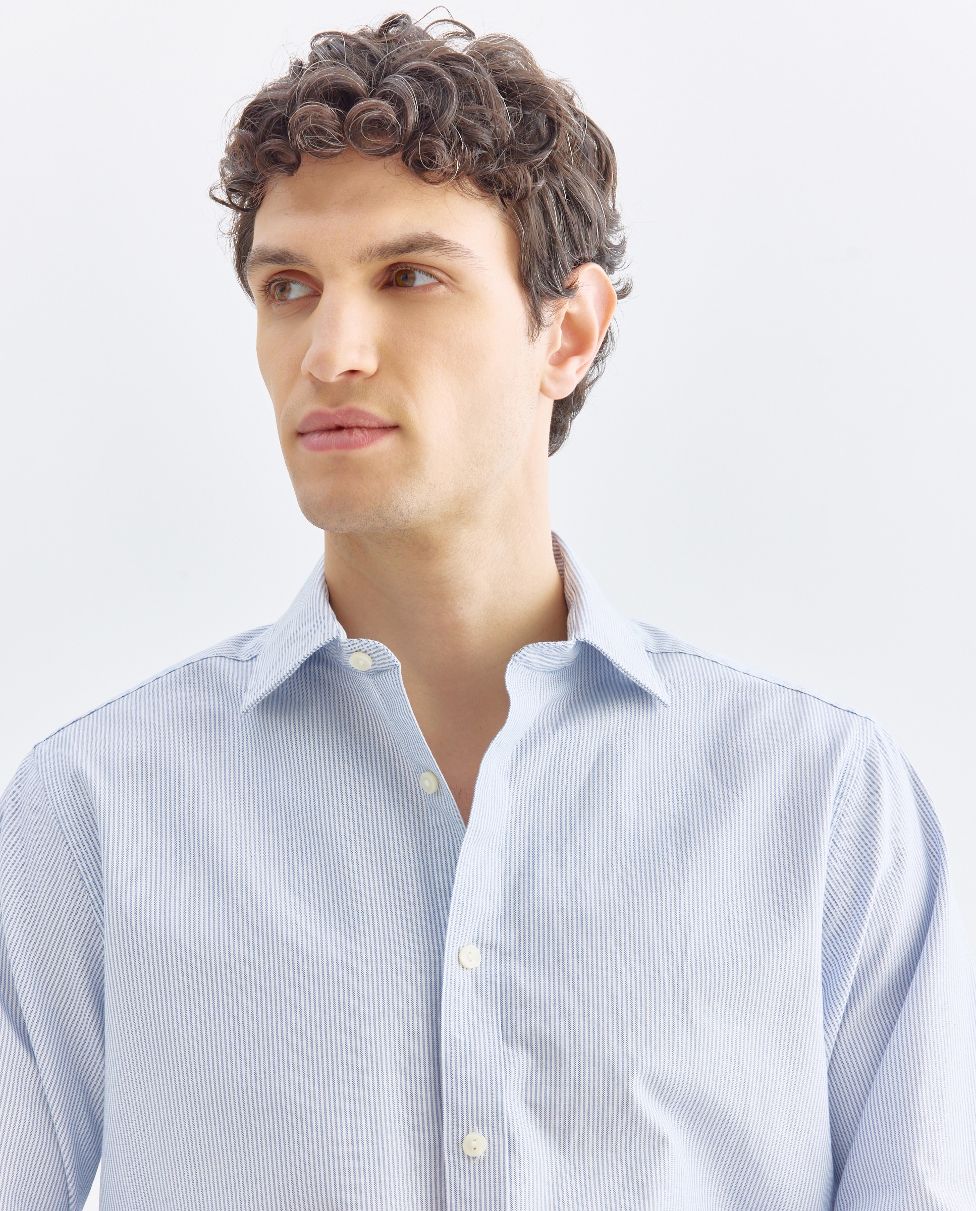 Camisa sport hombre oxford rayas Azul marino-4