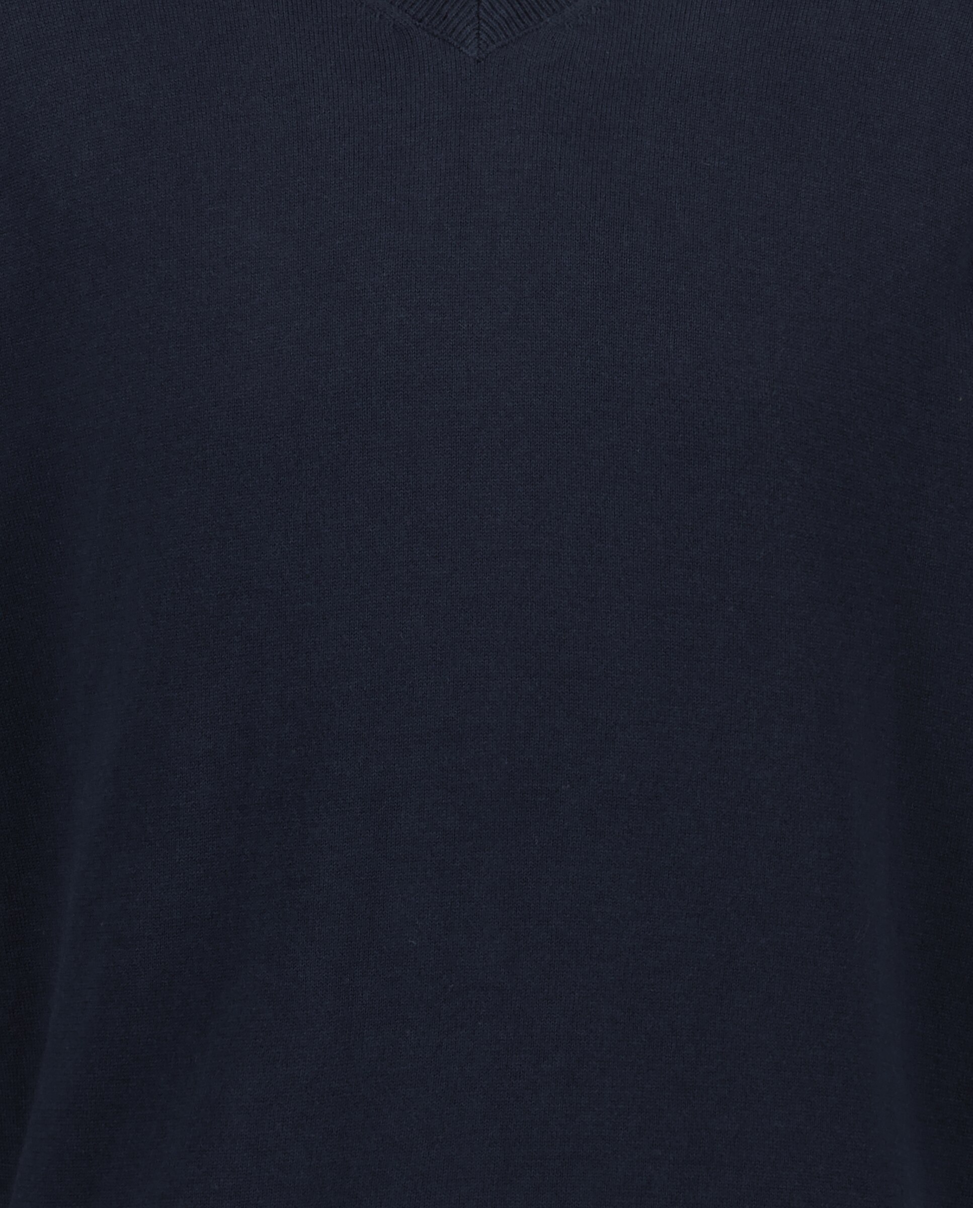 Jersey de hombre cuello pico liso algodón 100% Azul marino-5