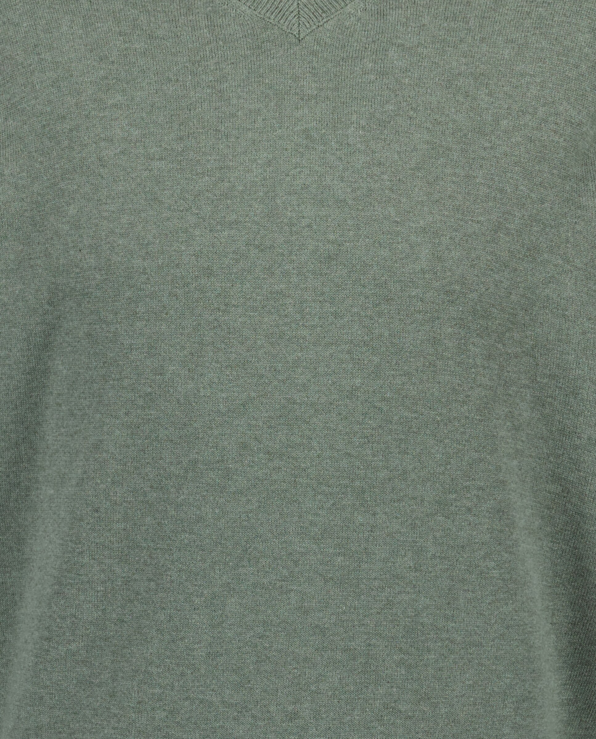 Jersey de hombre cuello pico liso algodón 100% Verde-5