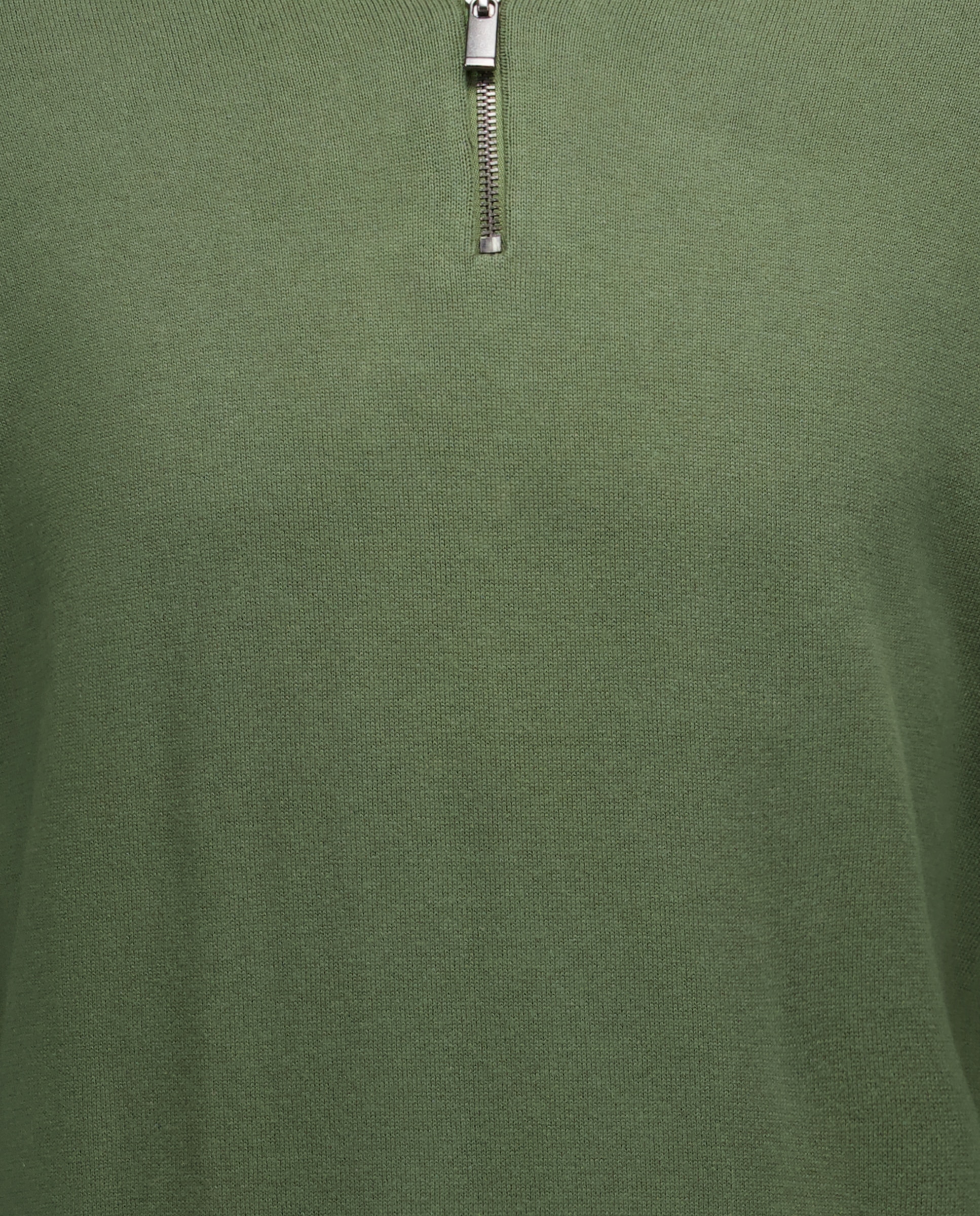Jersey de hombre media cremallera liso algodón 100% 520 Kaki-5