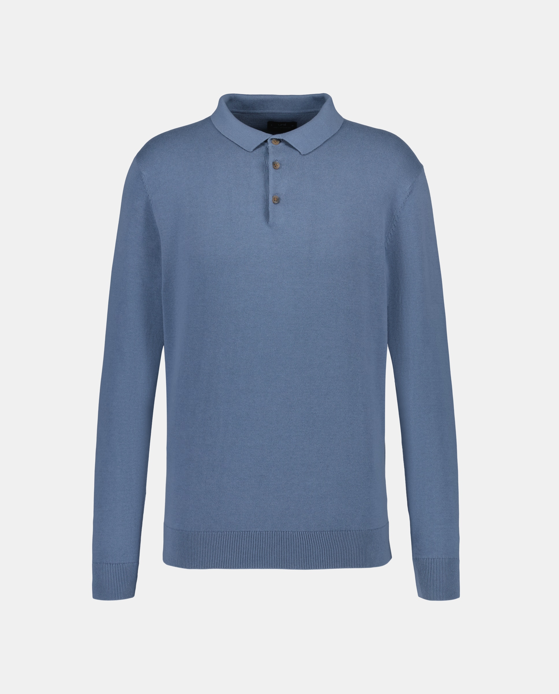 Jersey de hombre cuello polo liso algodón 100% 400 Azul-5