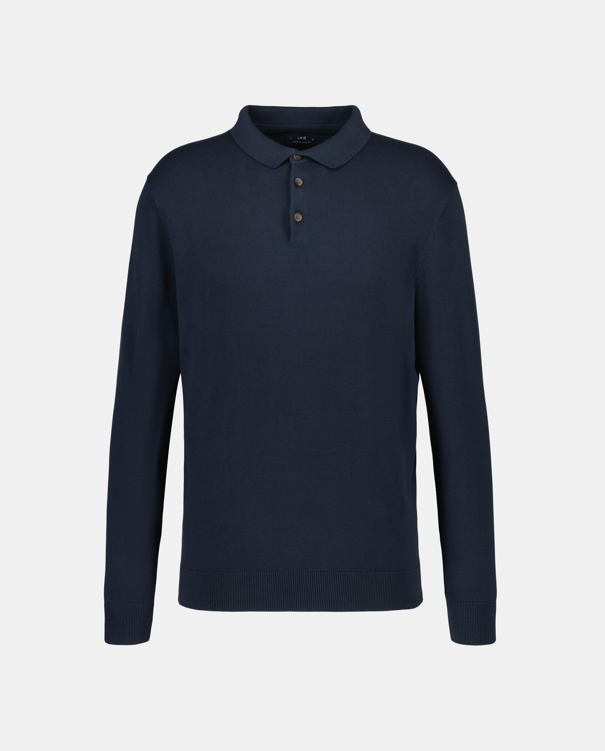 Jersey de hombre cuello polo liso algodón 100% 471 Índigo-4