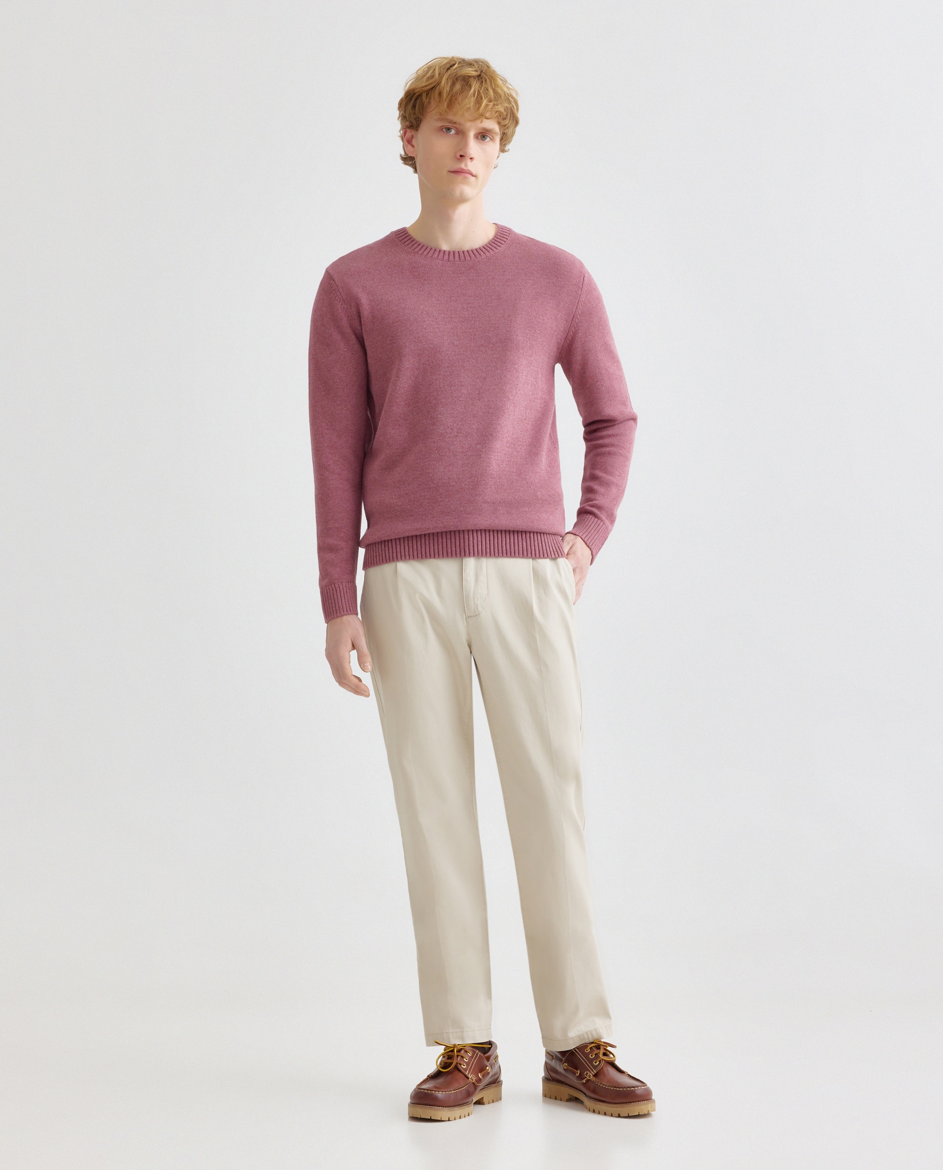 Jersey de hombre cuello caja liso 7g algodón 100% 230 Rosa oscuro-2