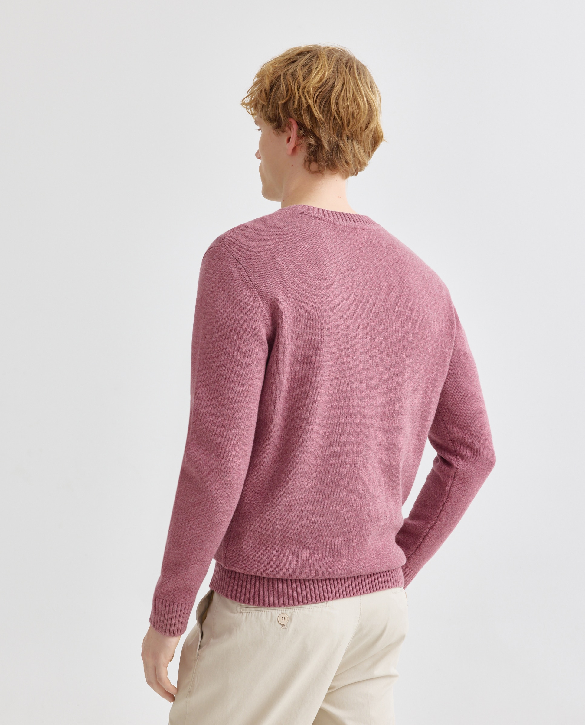 Jersey de hombre cuello caja liso 7g algodón 100% 230 Rosa oscuro-3