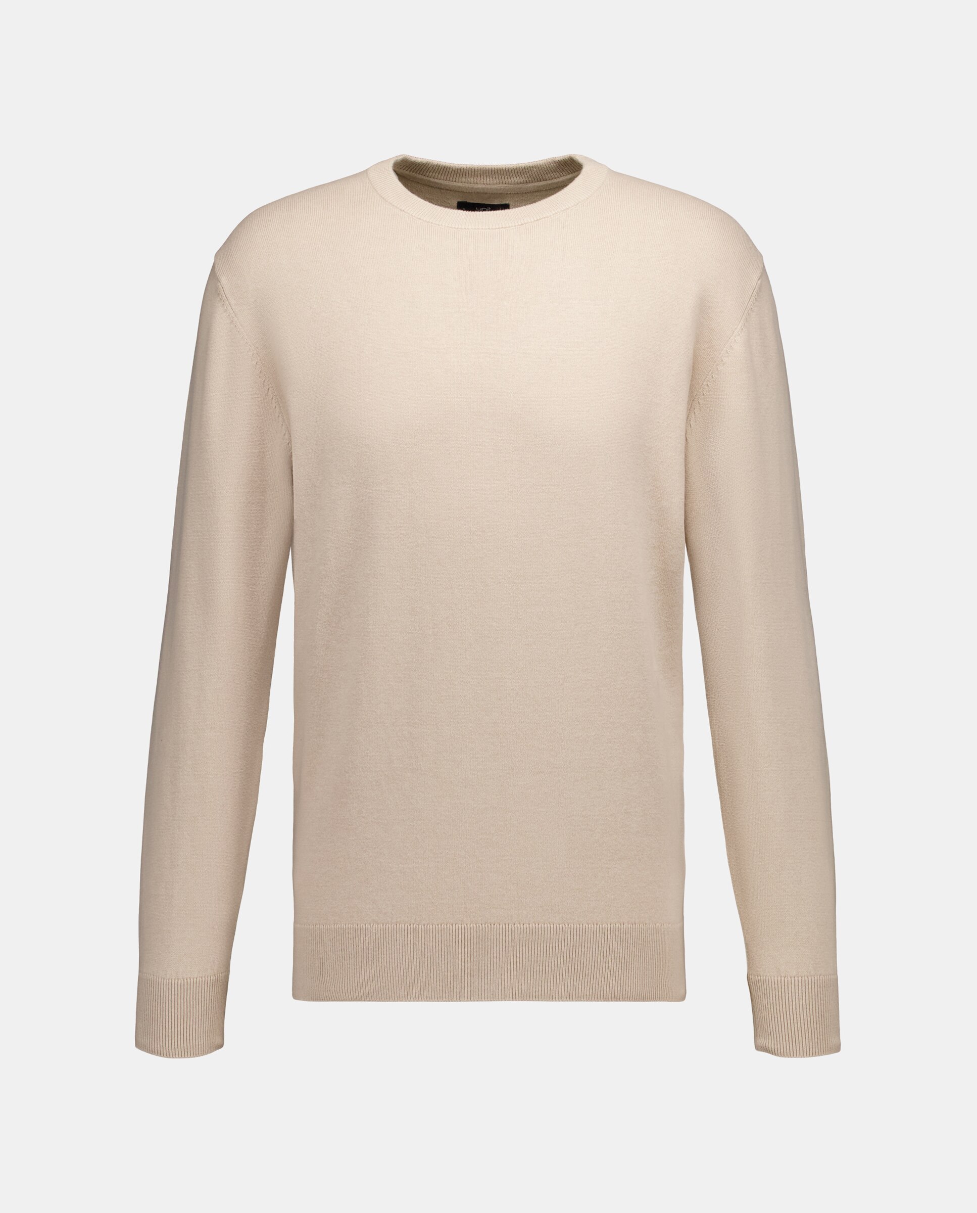 Jersey de hombre cuello caja liso algodón 100% Beige-4