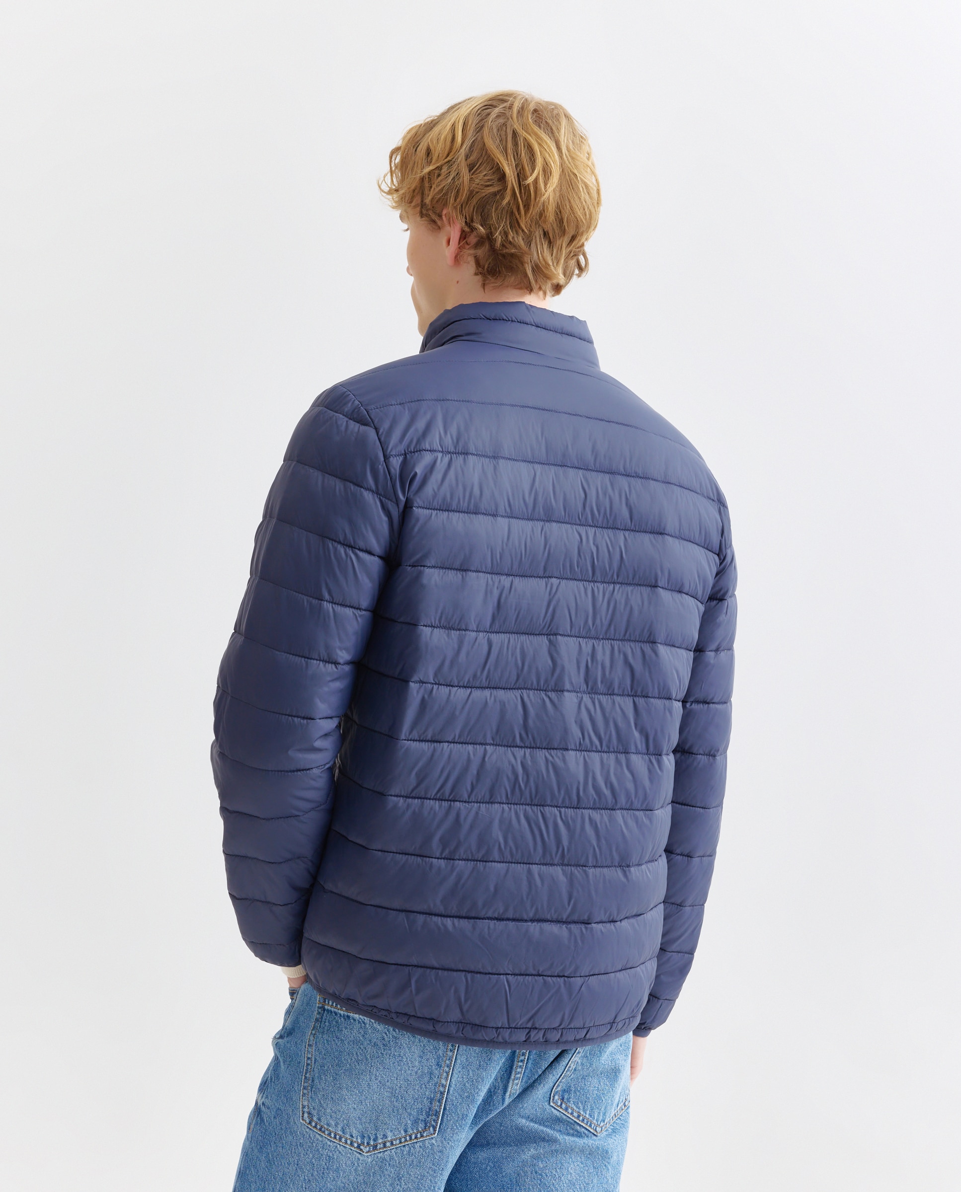 Chaqueta hombre ultraligera con relleno reciclado Azul marino-3
