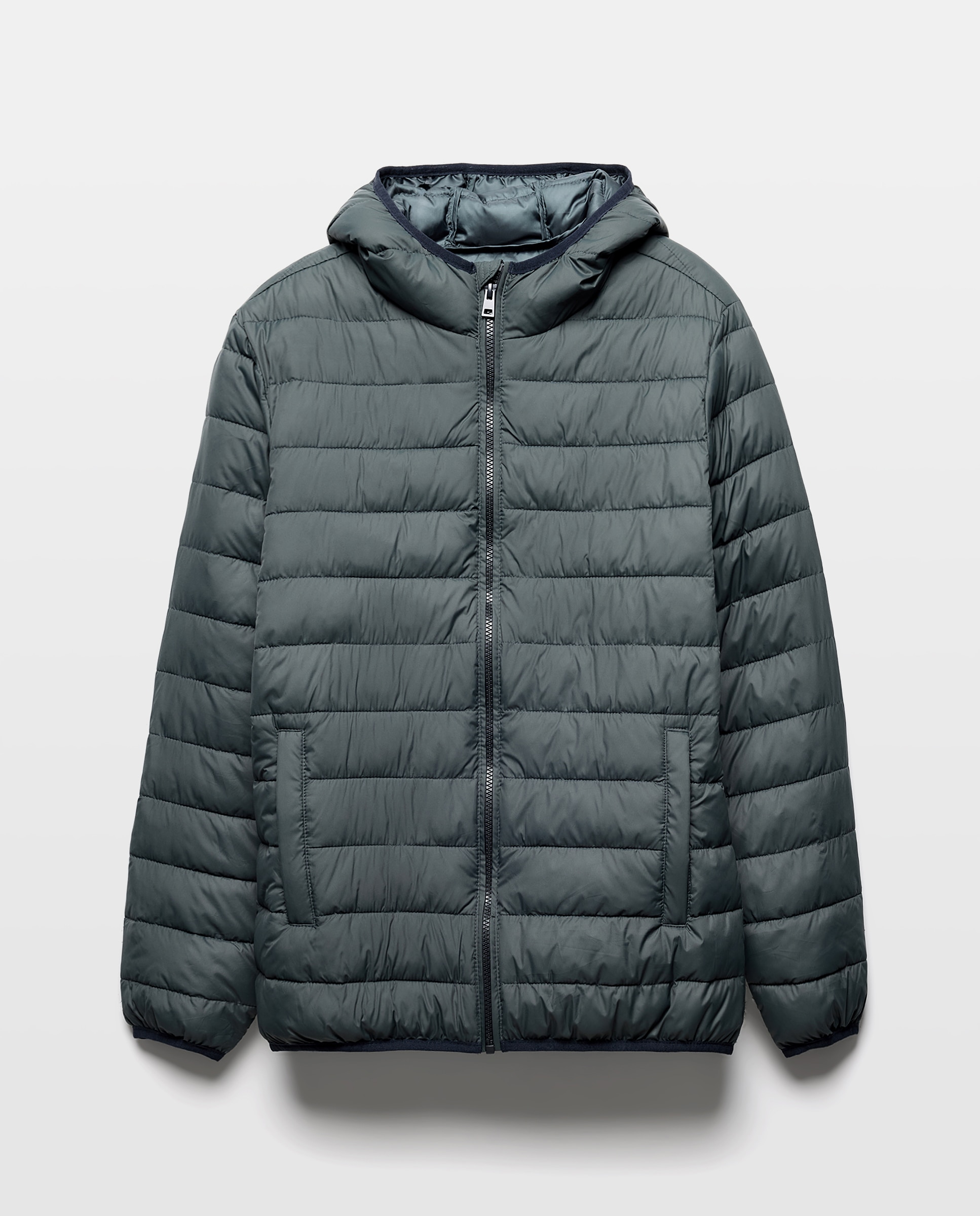 Chaqueta hombre ultraligera capucha con relleno reciclado 520 Kaki-4