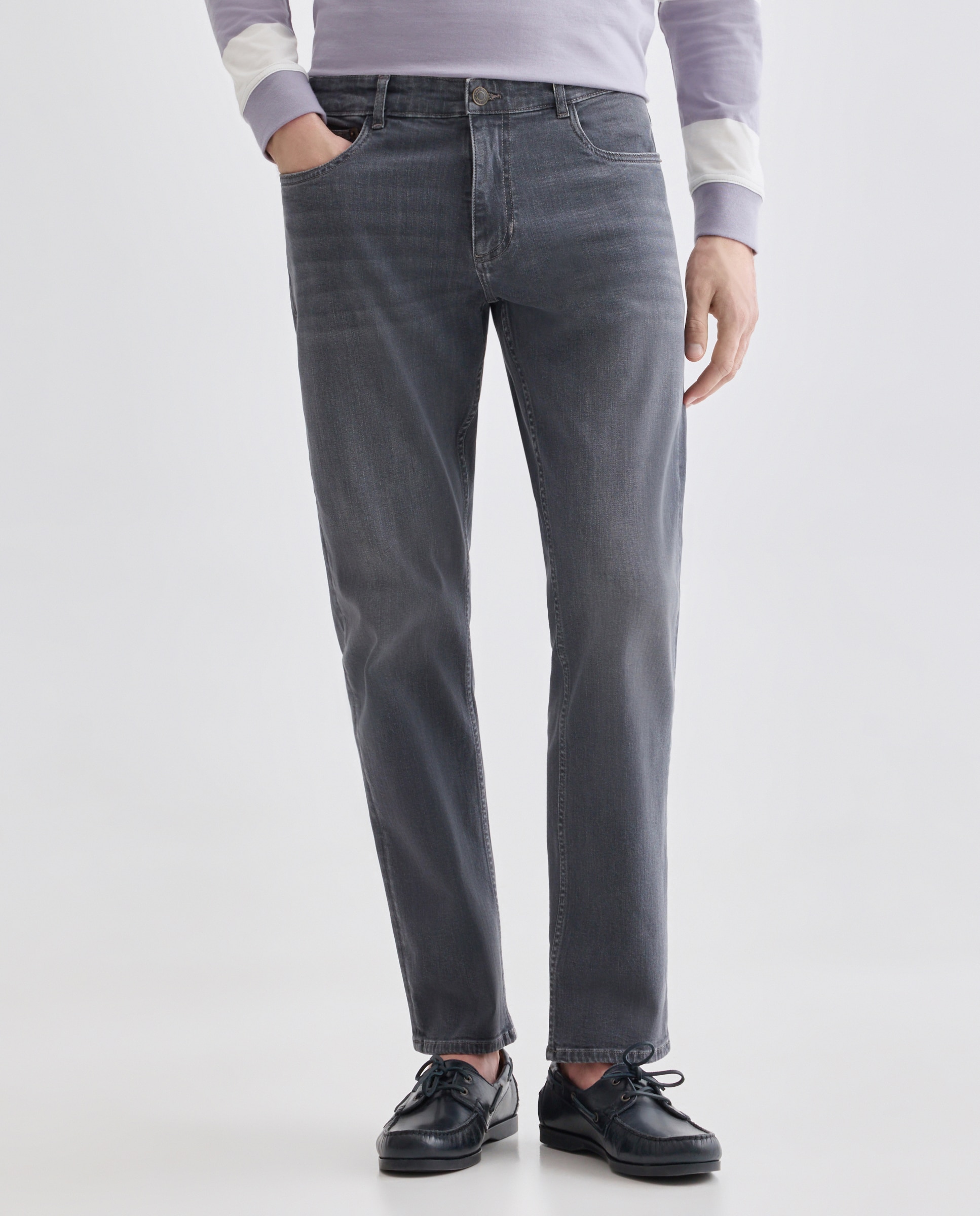 Pantalón vaquero hombre regular fit Gris-2
