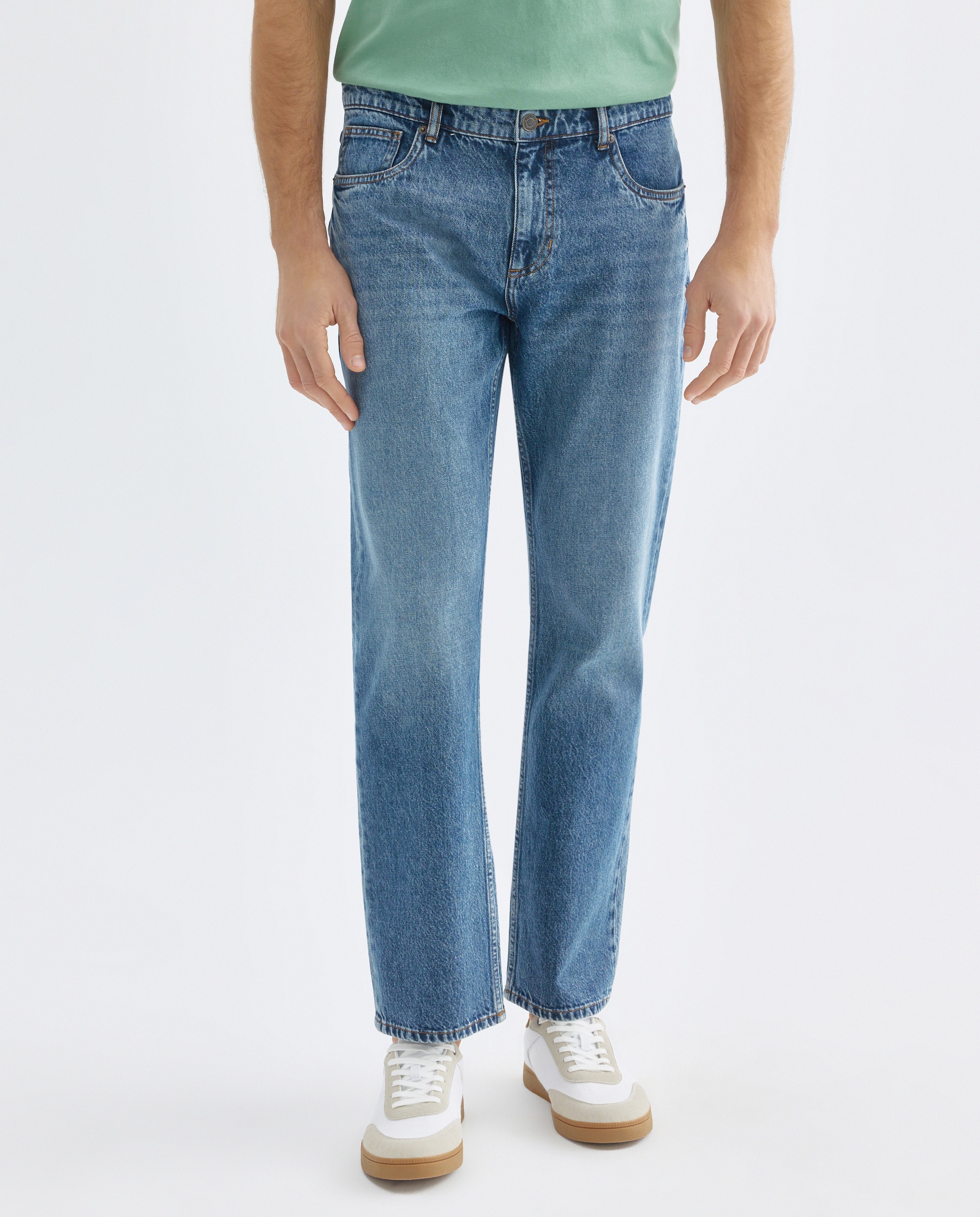 Pantalón vaquero hombre regular fit 100% algodón Azul Suave-2