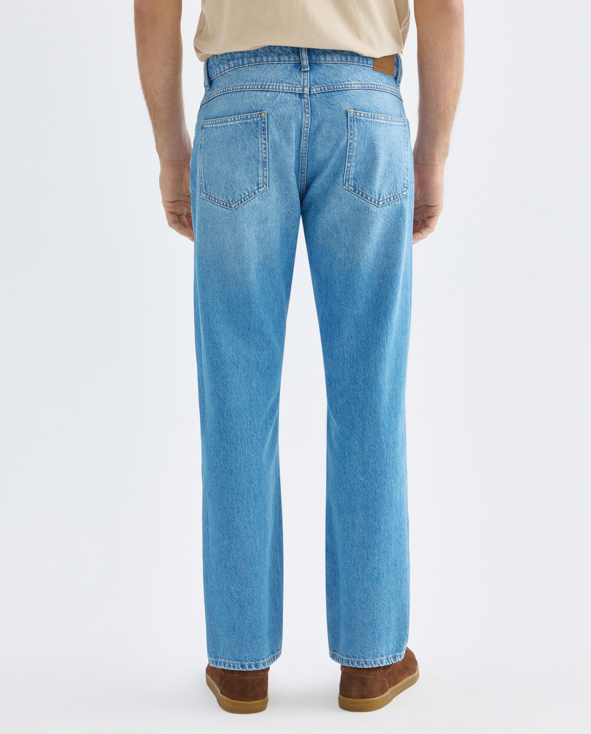 Pantalón vaquero hombre regular fit 100% algodón Azul pálido-3