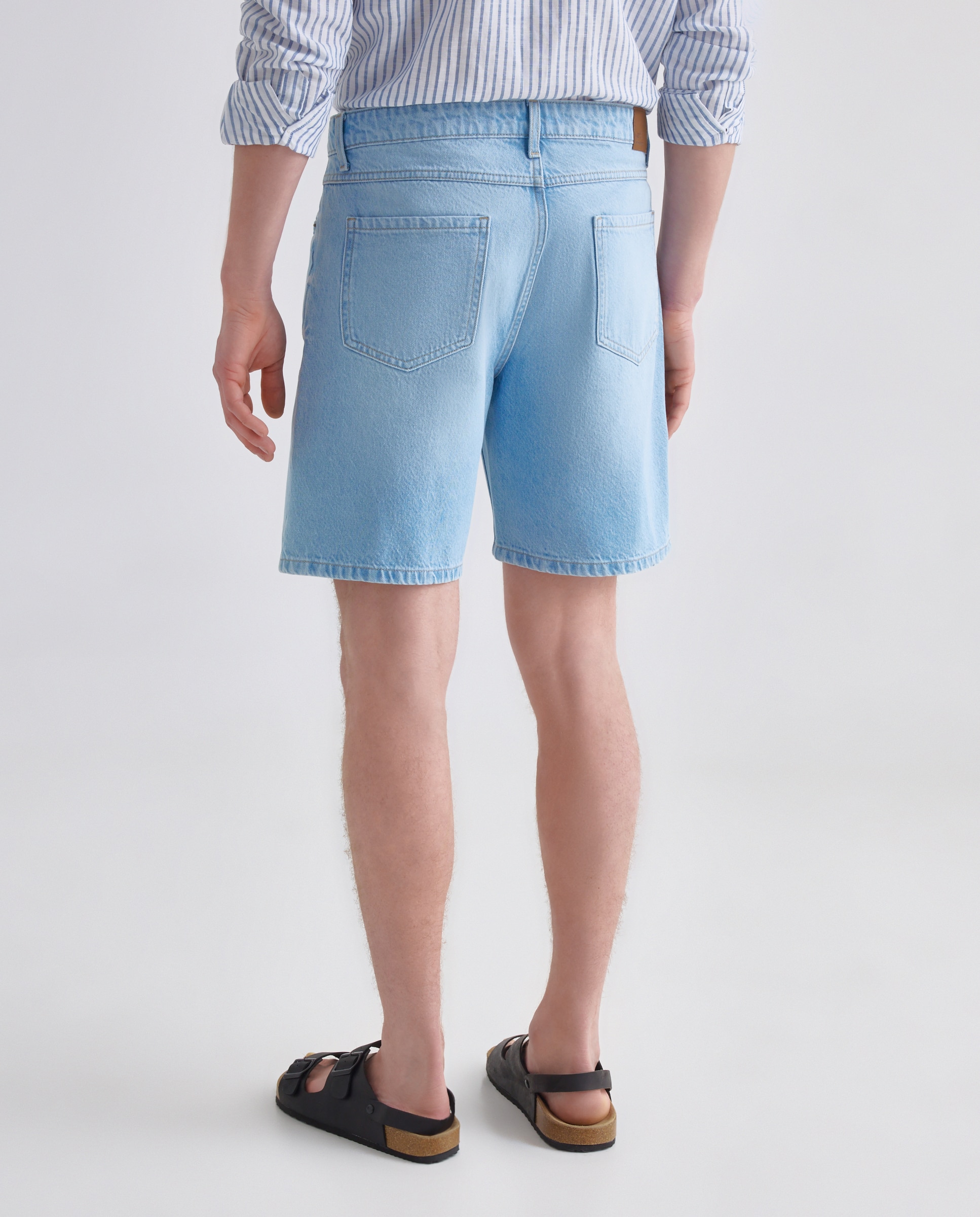 Bermuda hombre denim regular fit 490 Petróleo-3