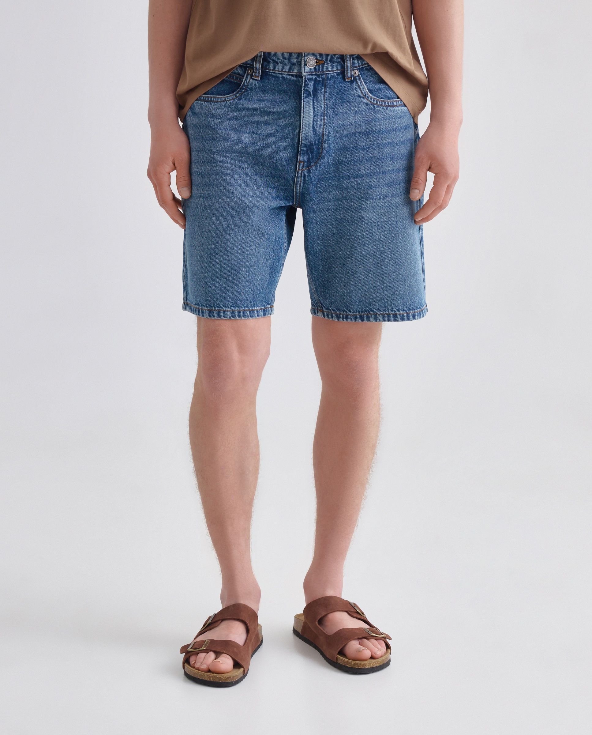 Bermuda hombre denim regular fit Azul Suave-2