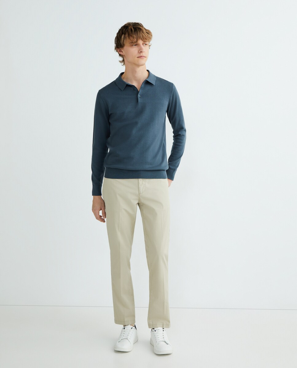 Pantalón de hombre chino básico Marrón claro-1