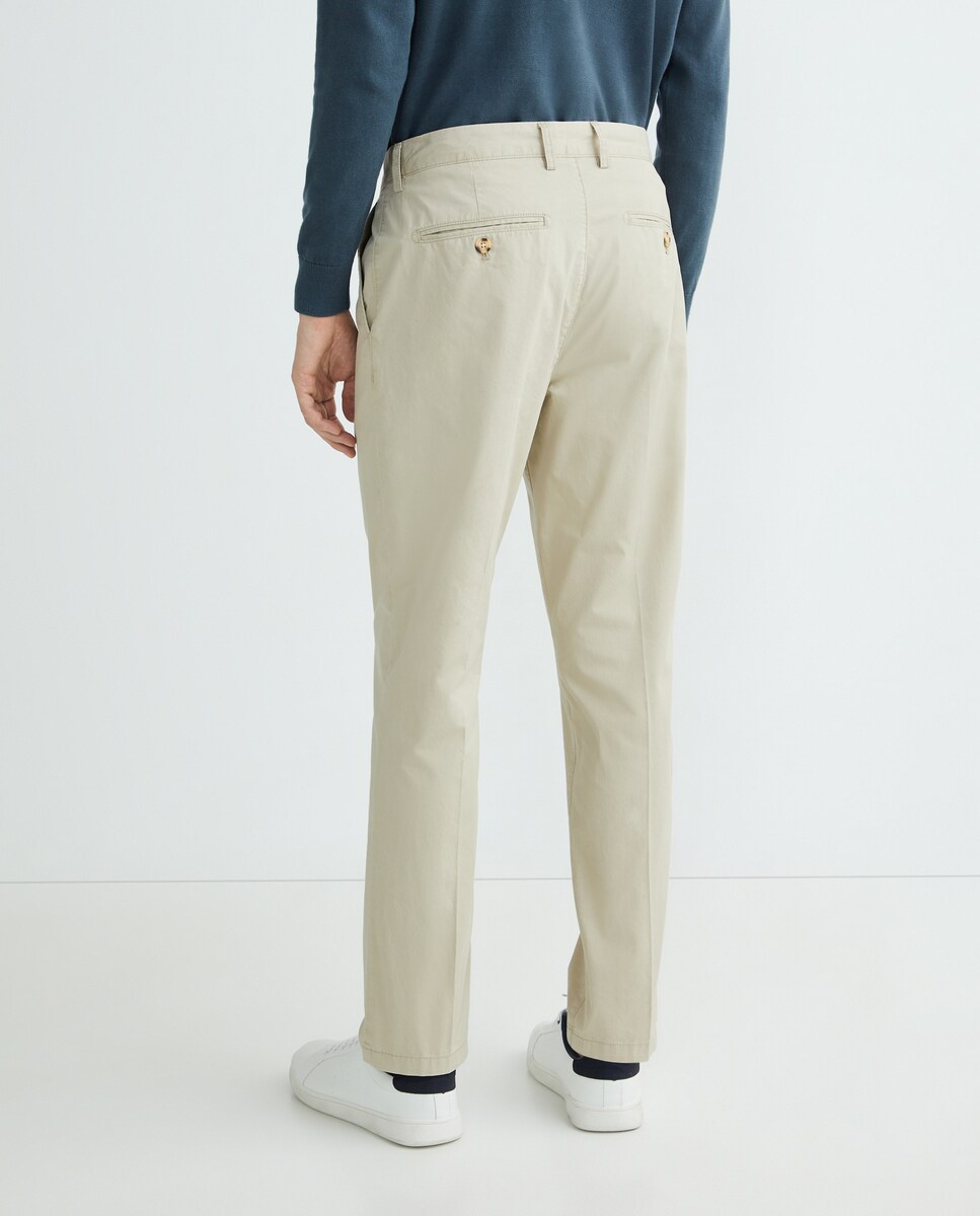 Pantalón de hombre chino básico Marrón claro-3