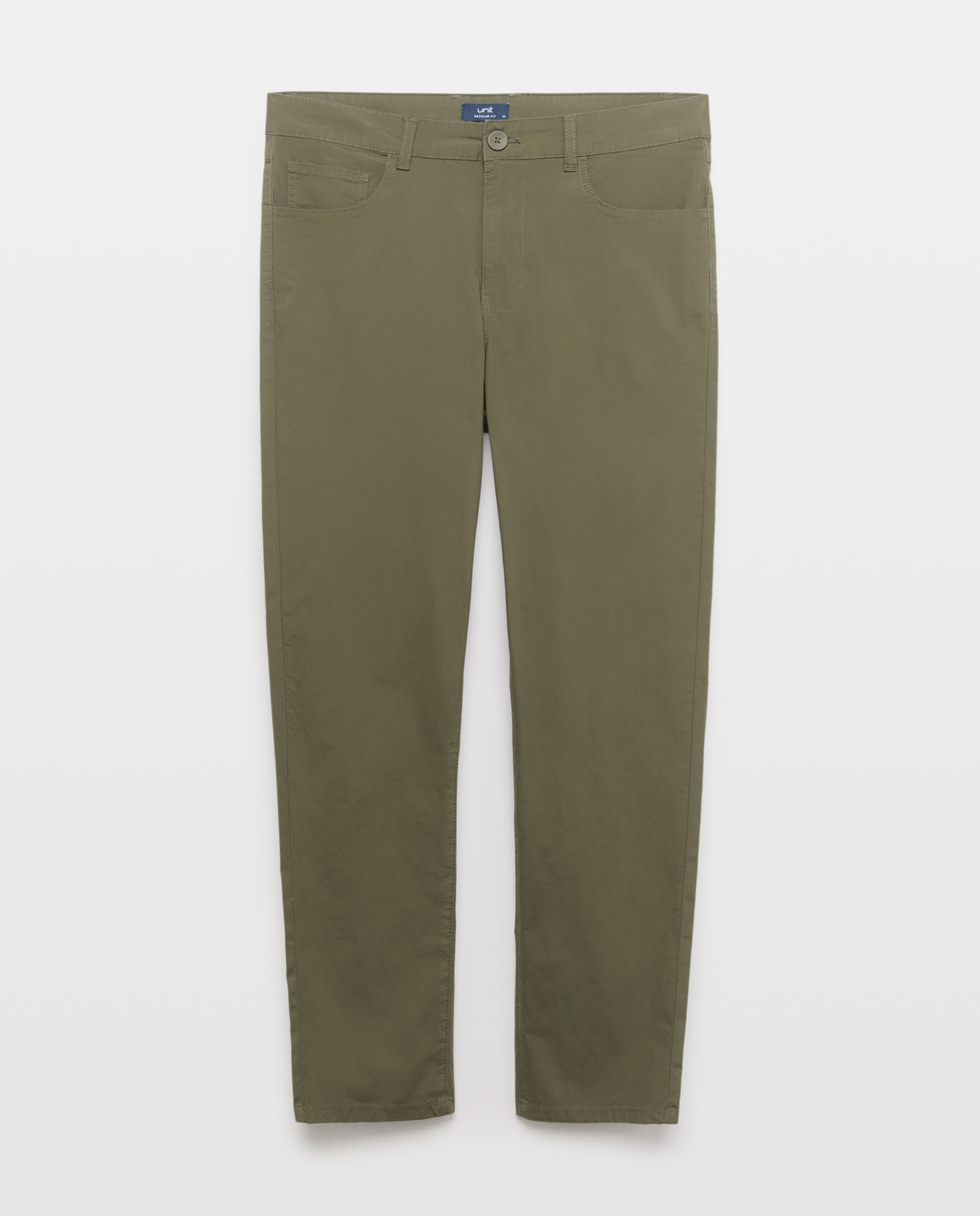 Pantalón hombre cinco bolsillos lavado regular fit 530 Verde oscuro-4