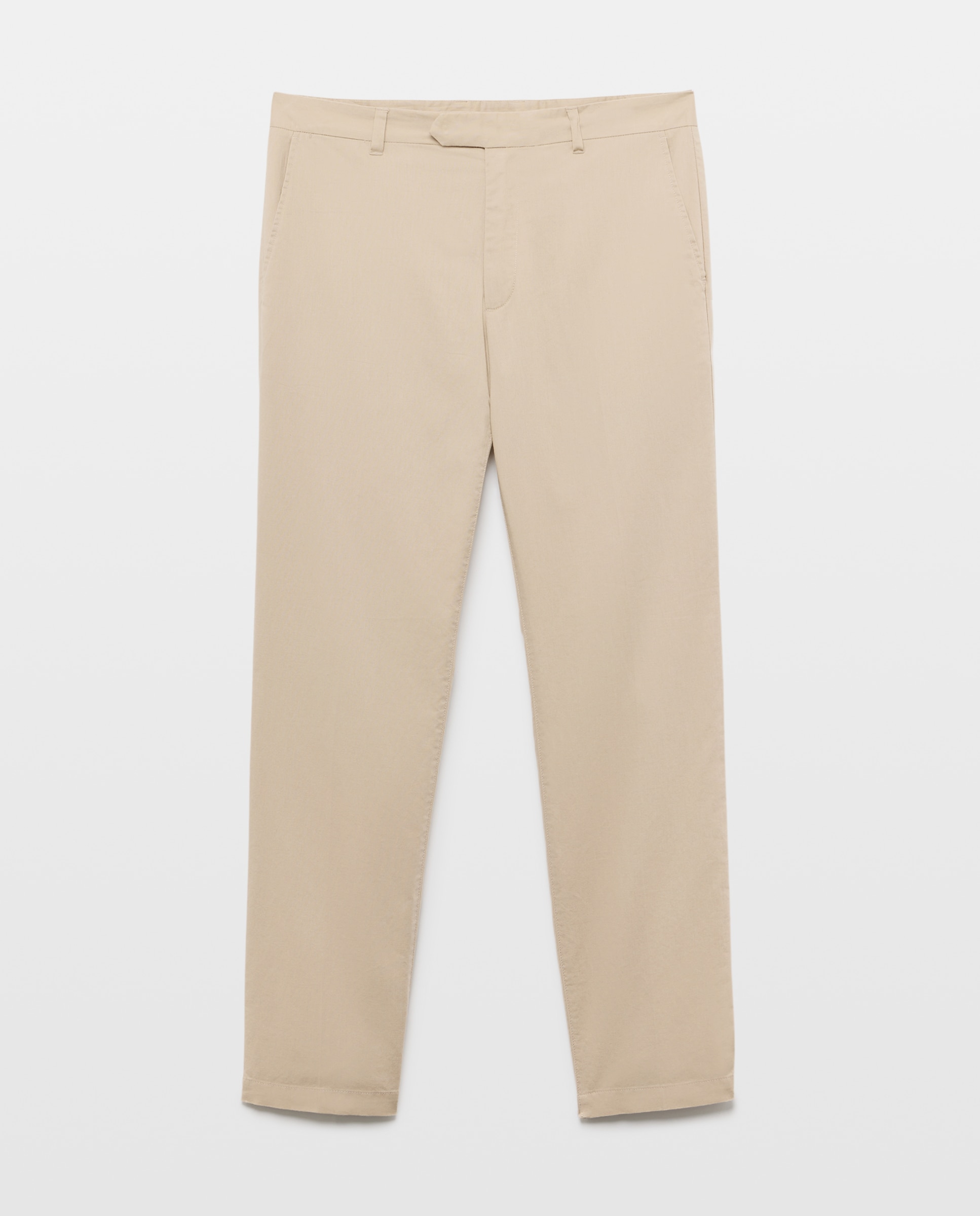 Pantalón hombre chino con lino 730 Camel-4