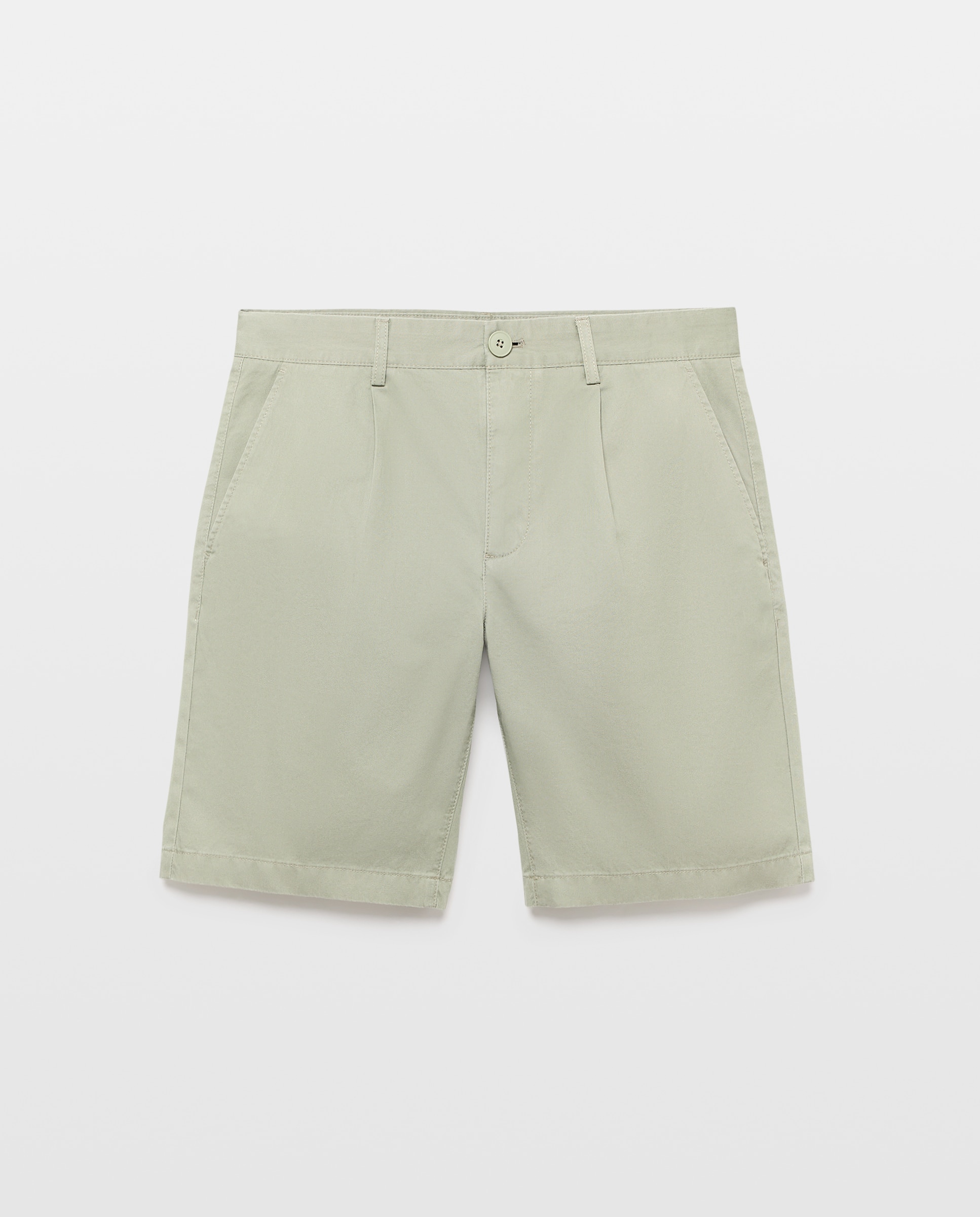 Bermuda hombre chino con pinzas 510 Verde claro-4