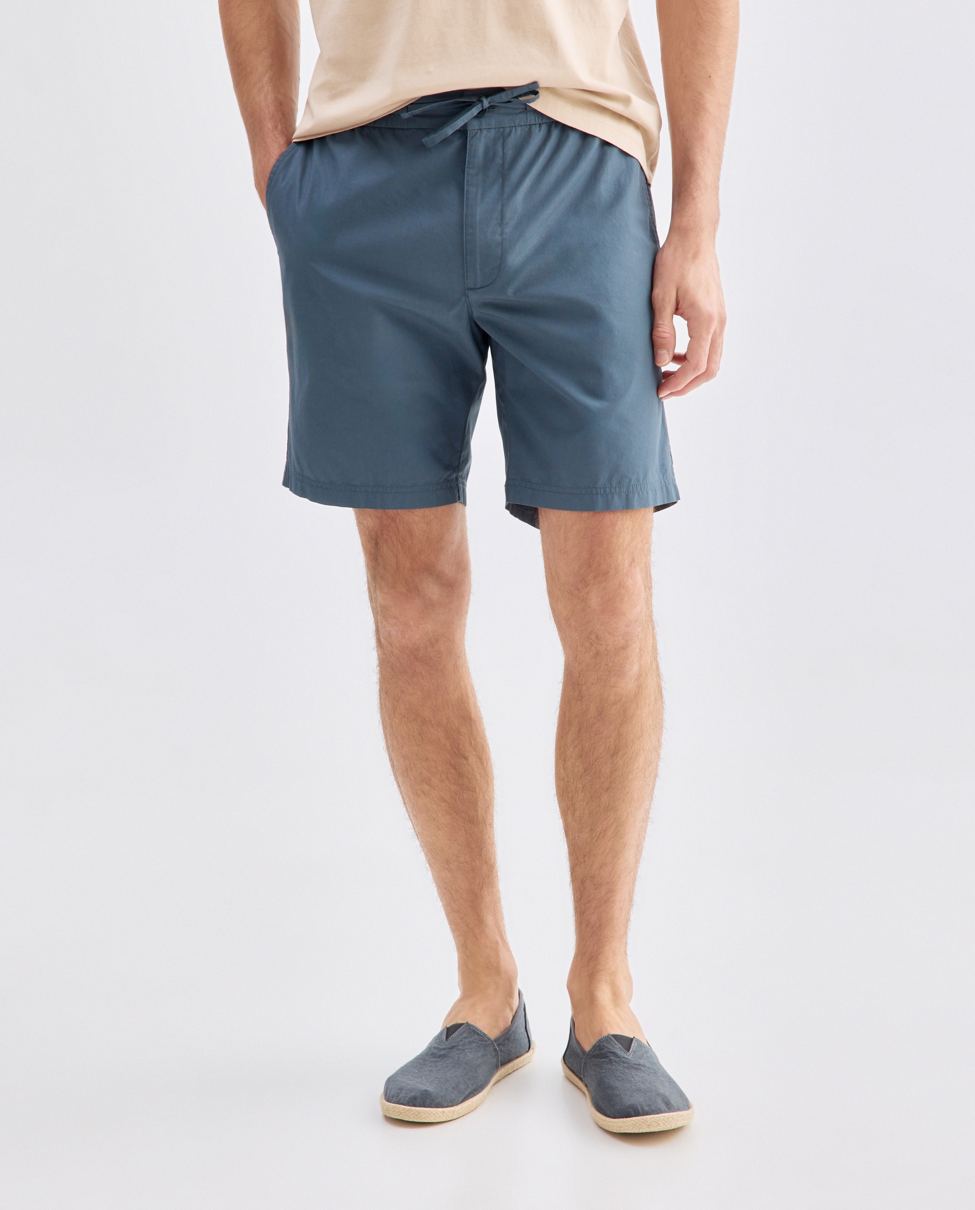 Bermuda hombre chino con goma popelin 430 Azul oscuro-2