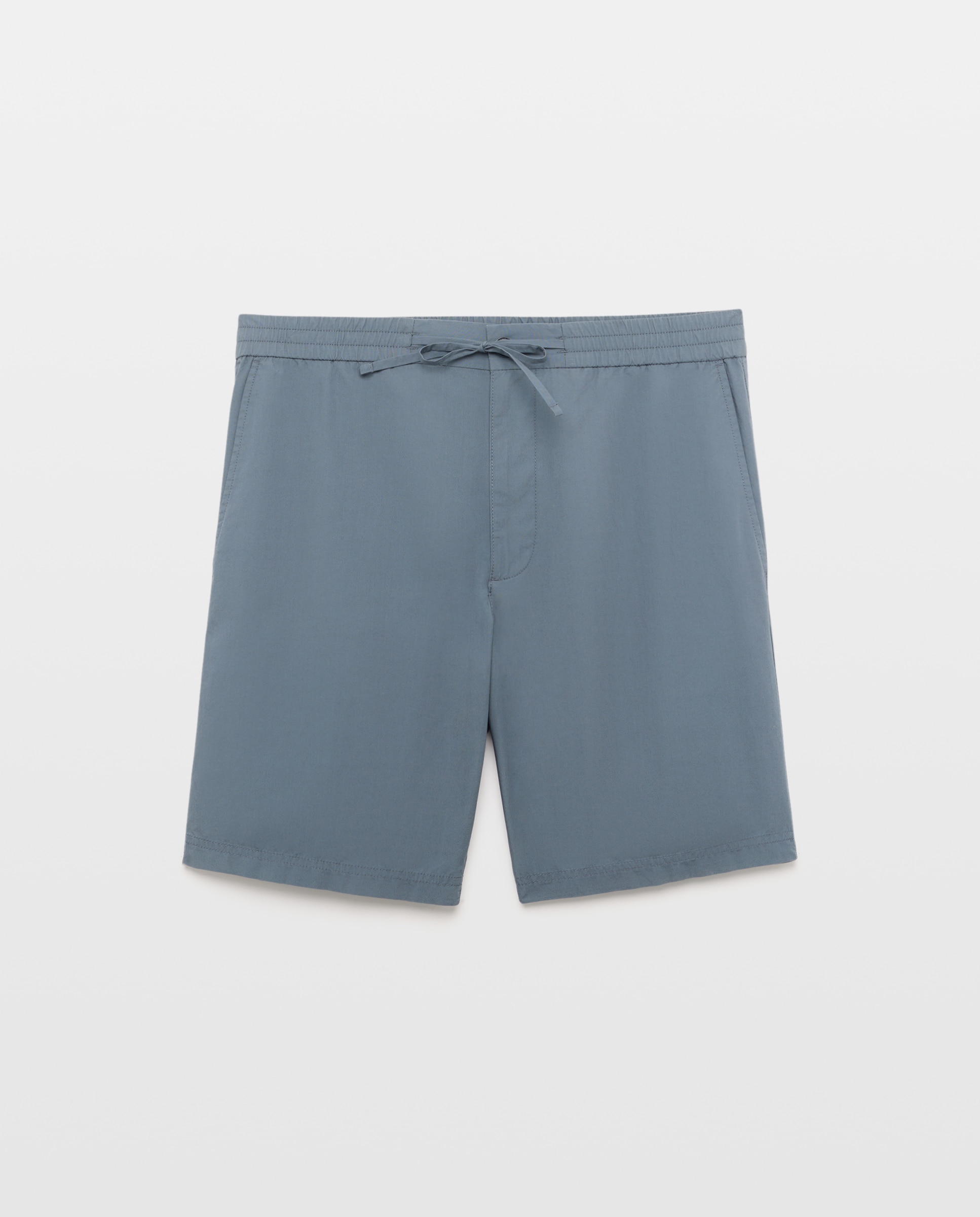 Bermuda hombre chino con goma popelin 430 Azul oscuro-4