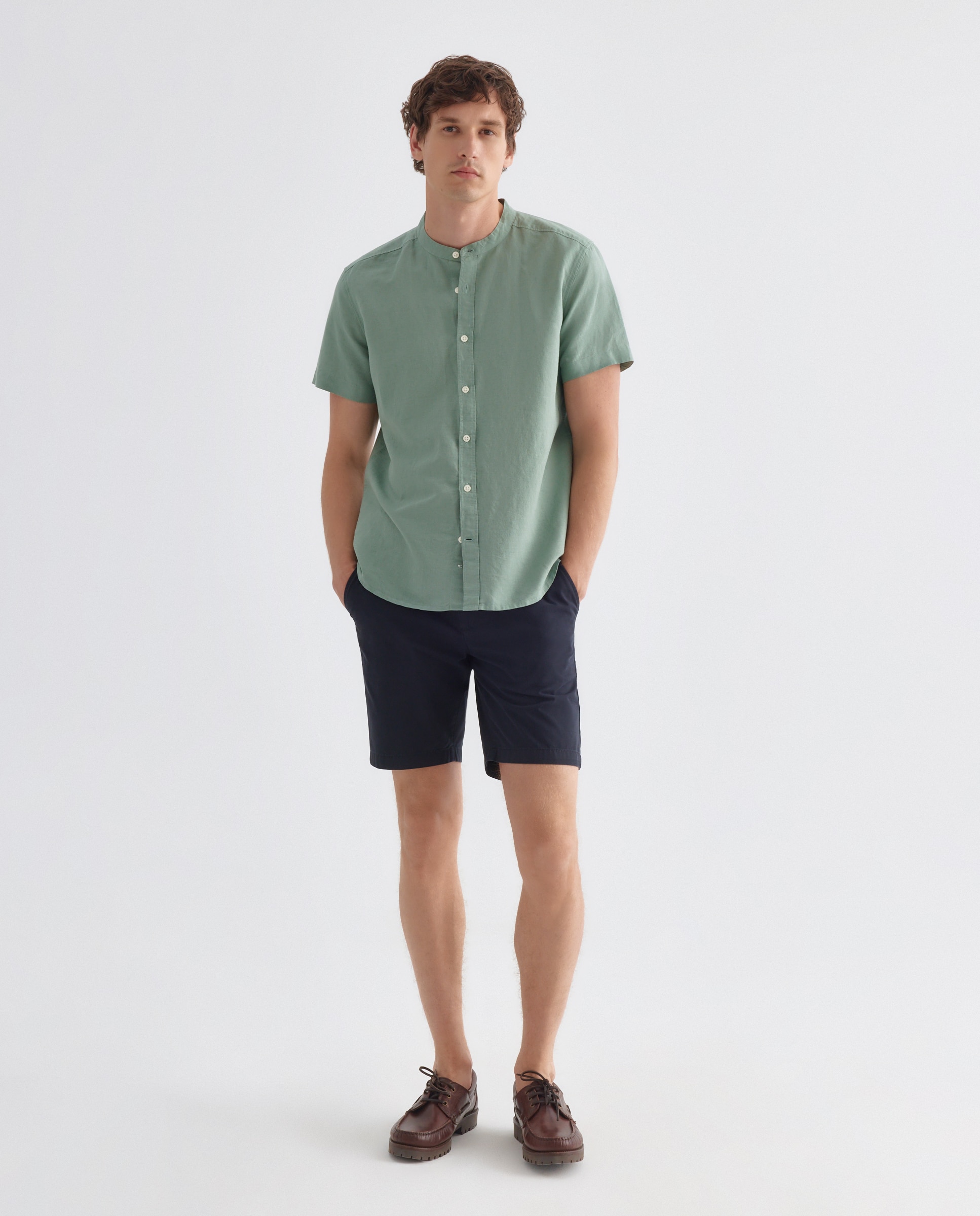 Bermuda hombre chino con goma 471 Índigo-1