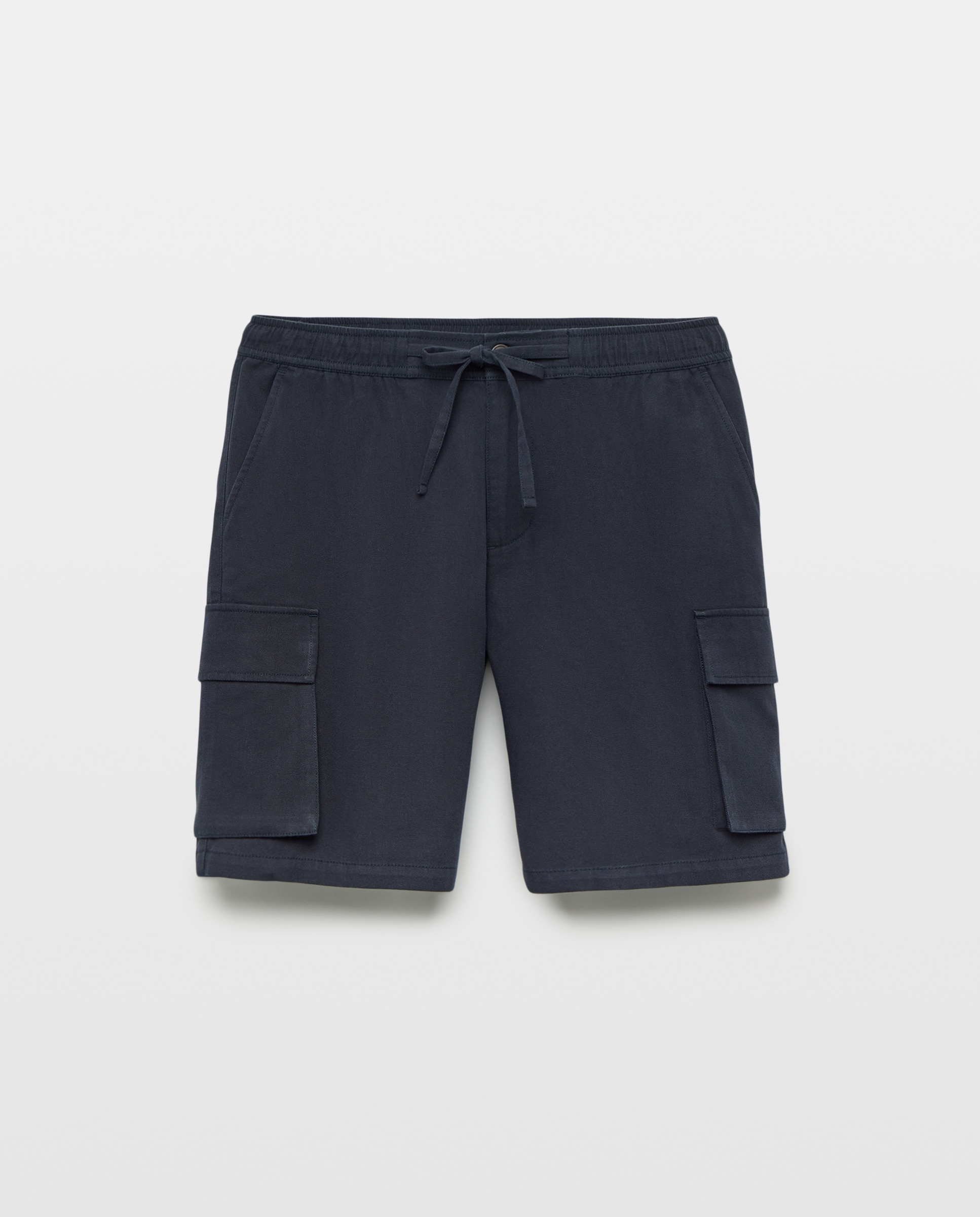 Bermuda hombre cargo con lino 471 Índigo-4