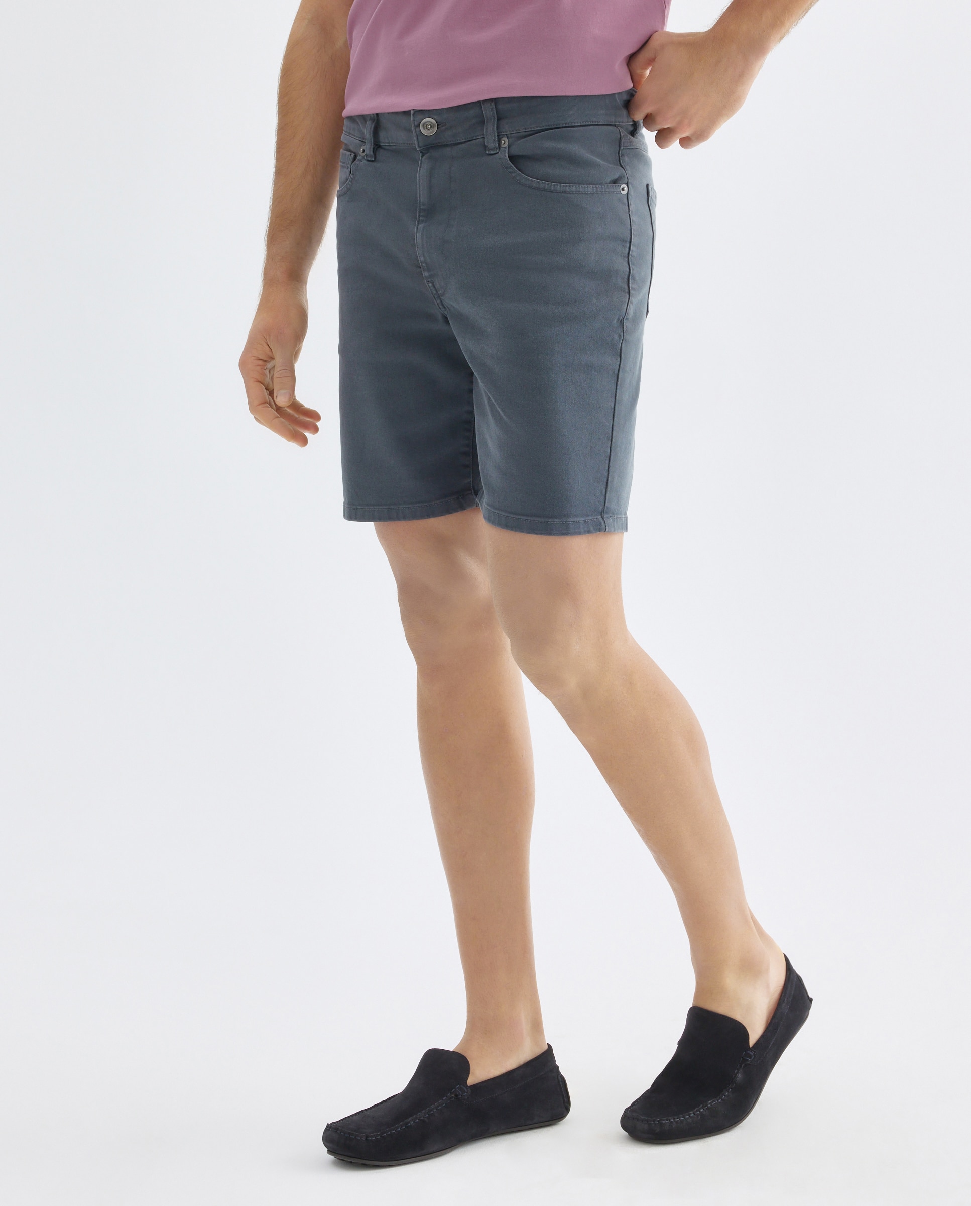 Bermudas hombre cinco bolsillos lavada 430 Azul oscuro-2