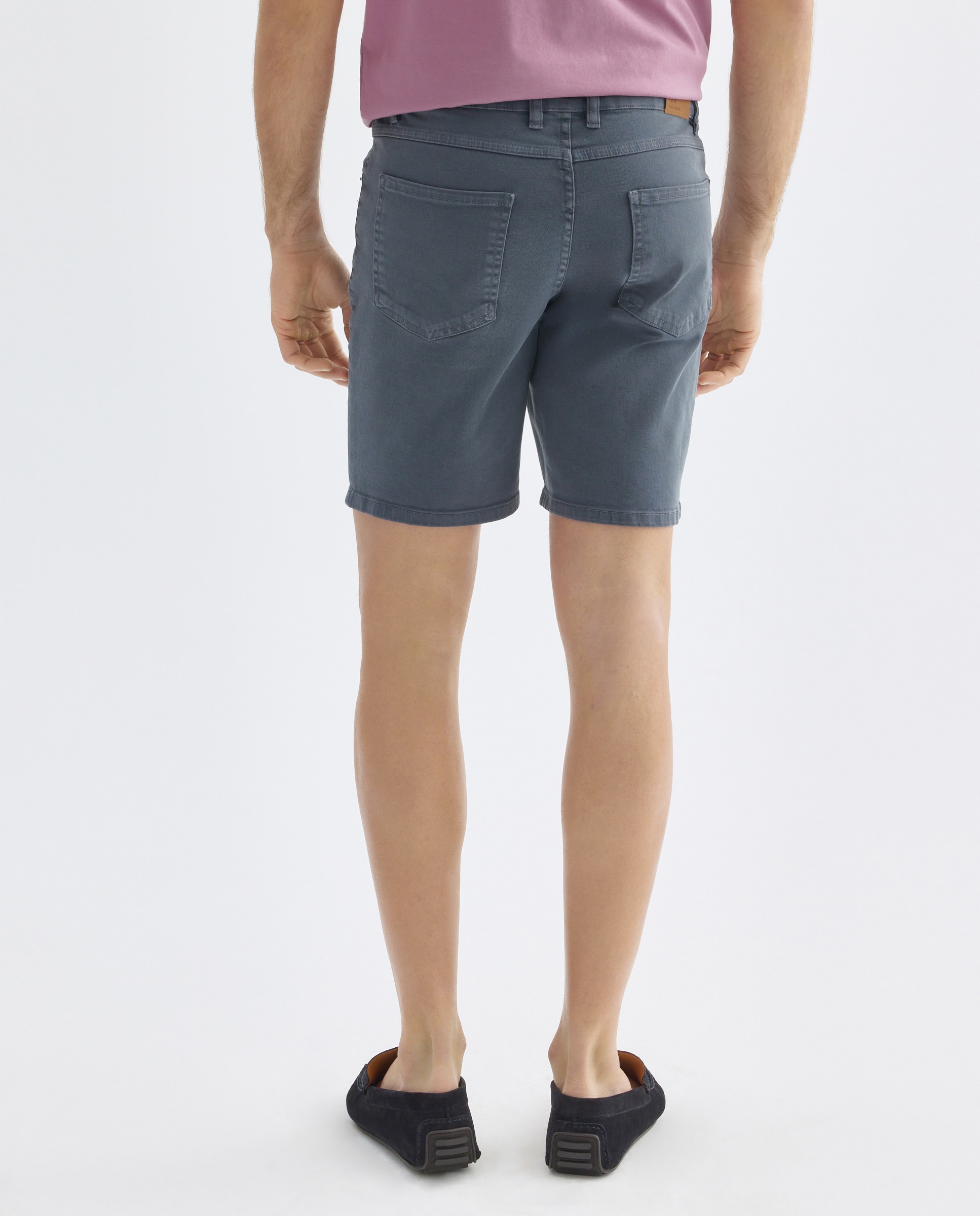 Bermudas hombre cinco bolsillos lavada 430 Azul oscuro-3