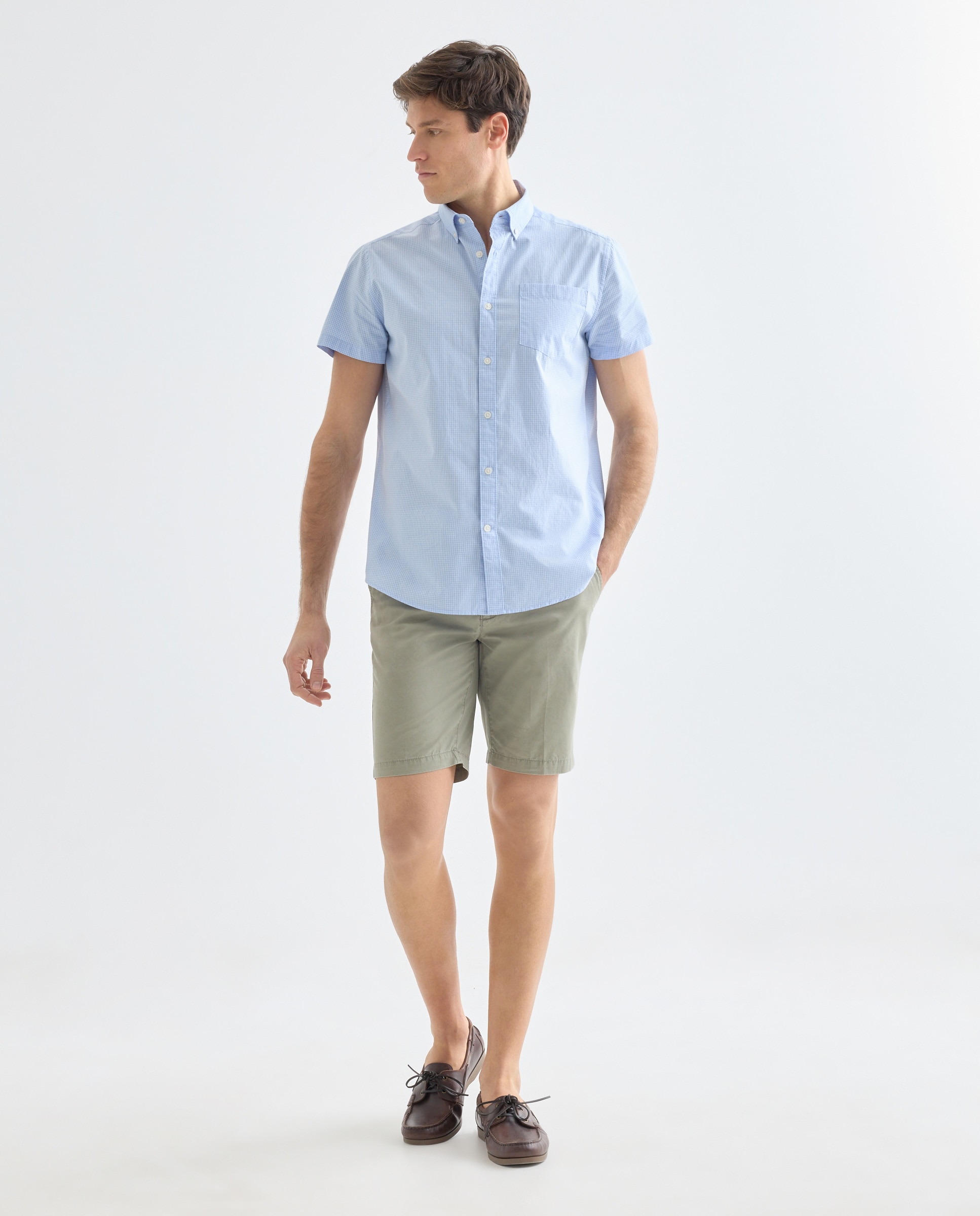 Bermuda hombre chino basico 510 Verde claro-1