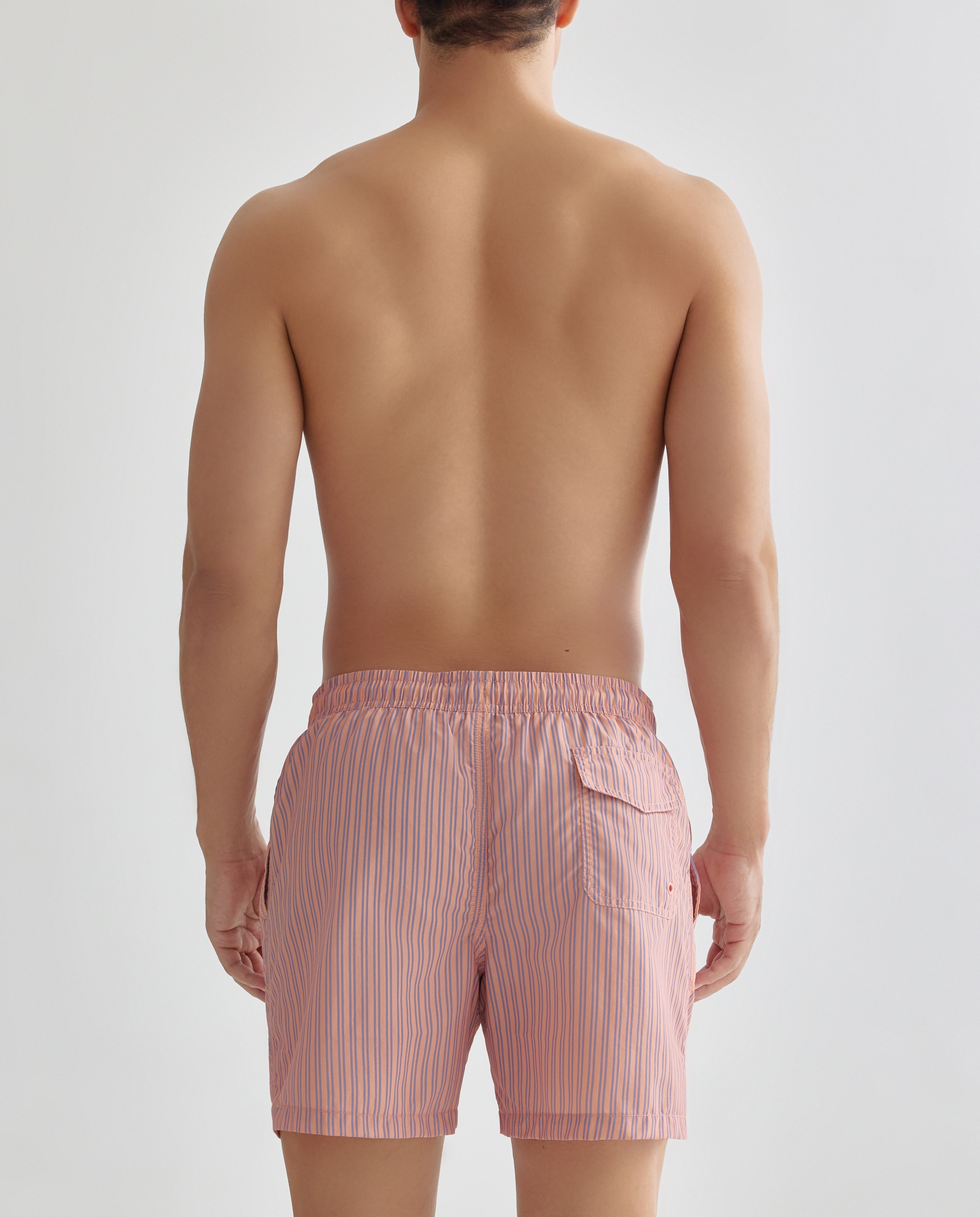 Bañador estampado raya de hombre 660 Naranja-2