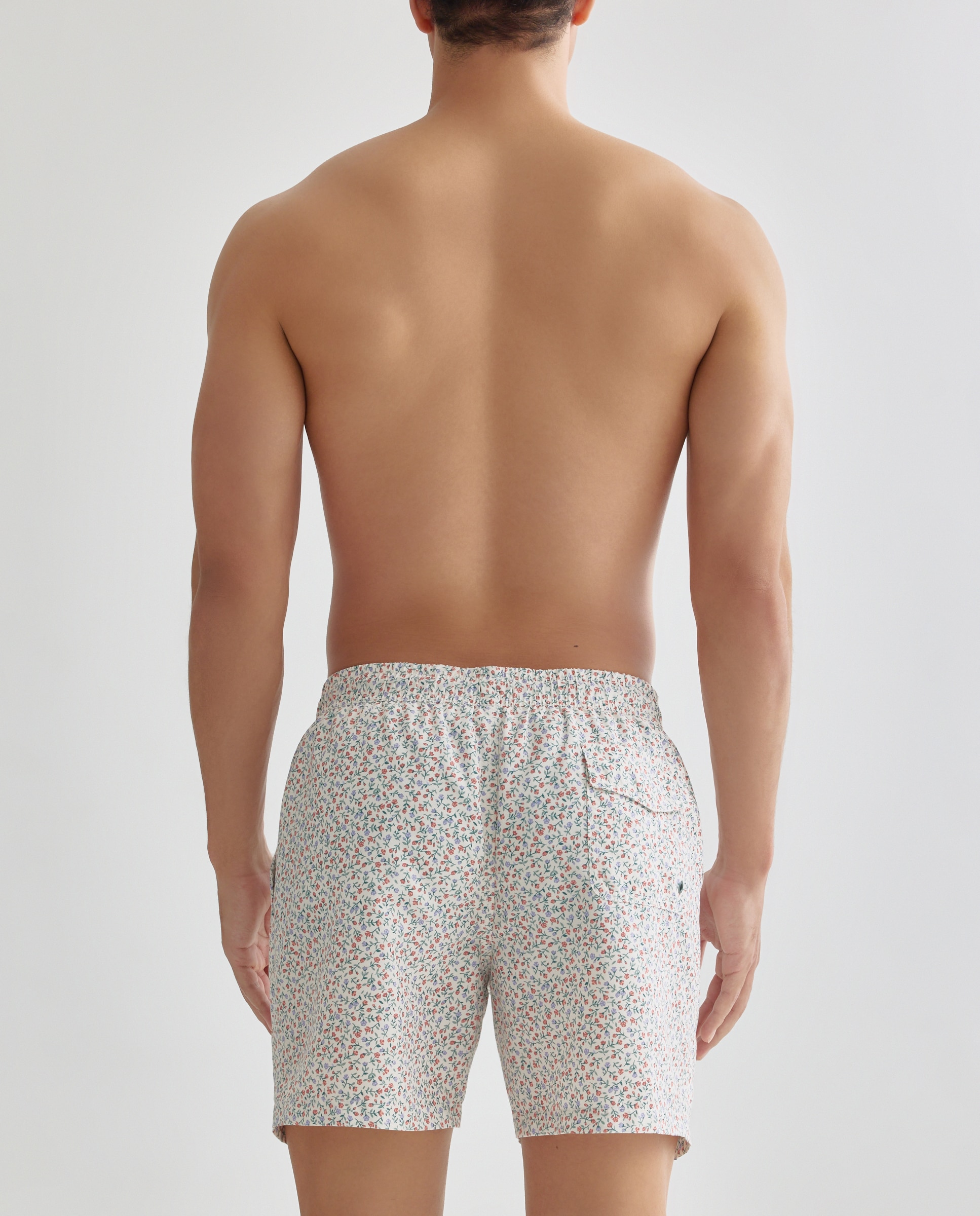 Bañador estampado florecitas de hombre Blanco roto-2